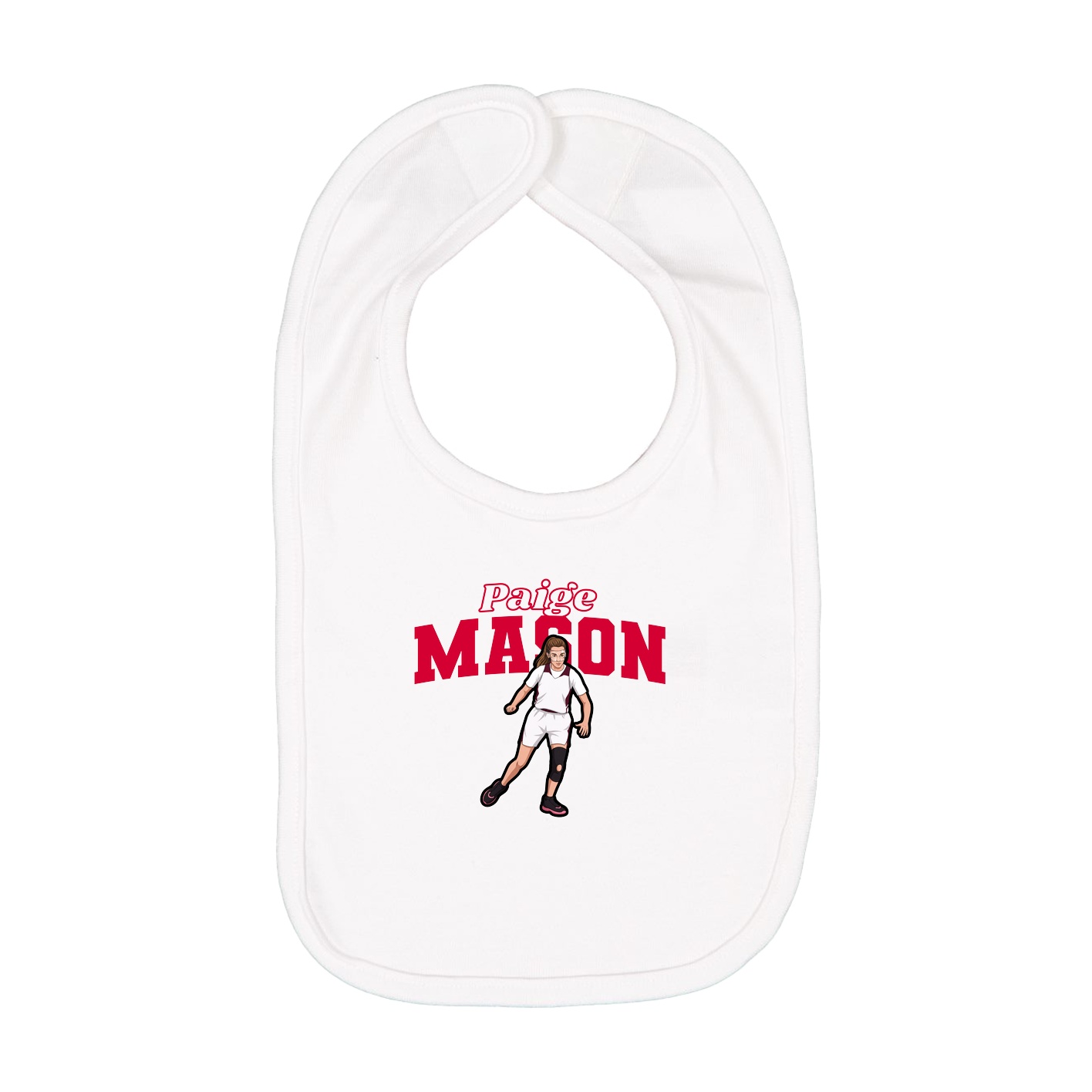 Infant Bib — Name Arch in White