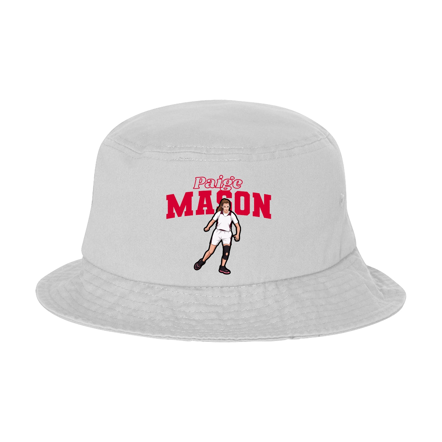 Bucket Cap — Name Arch in White