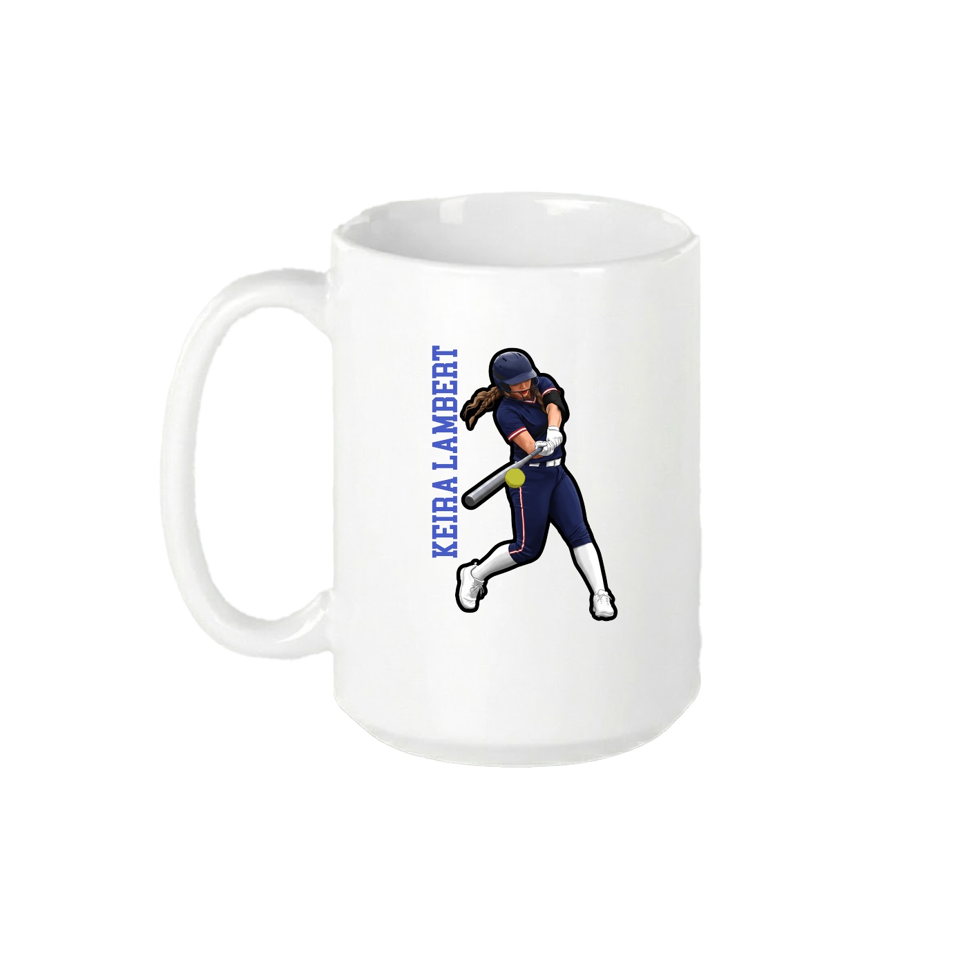 15oz Coffee Mug — Name Vertical in White