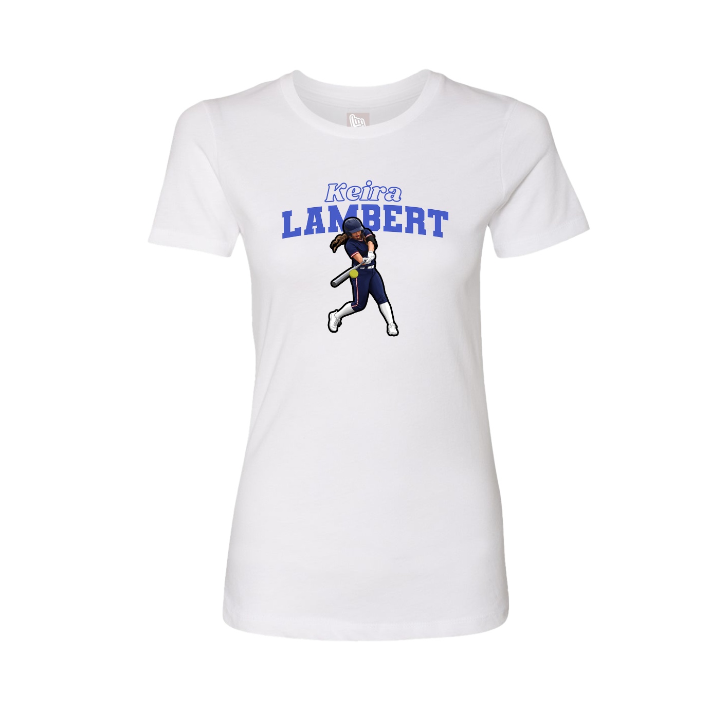 Fitted Women's Tee — Name Arch in White