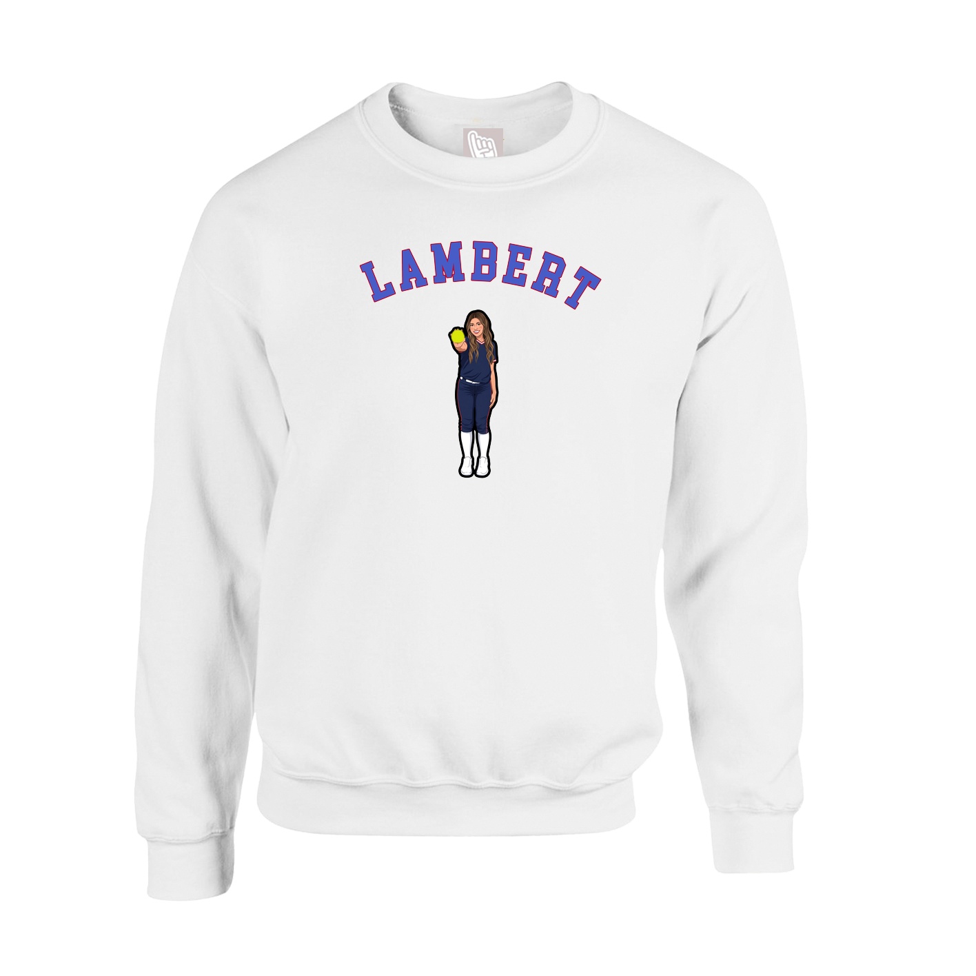 Fleece Crew — Shirsey Arch in White