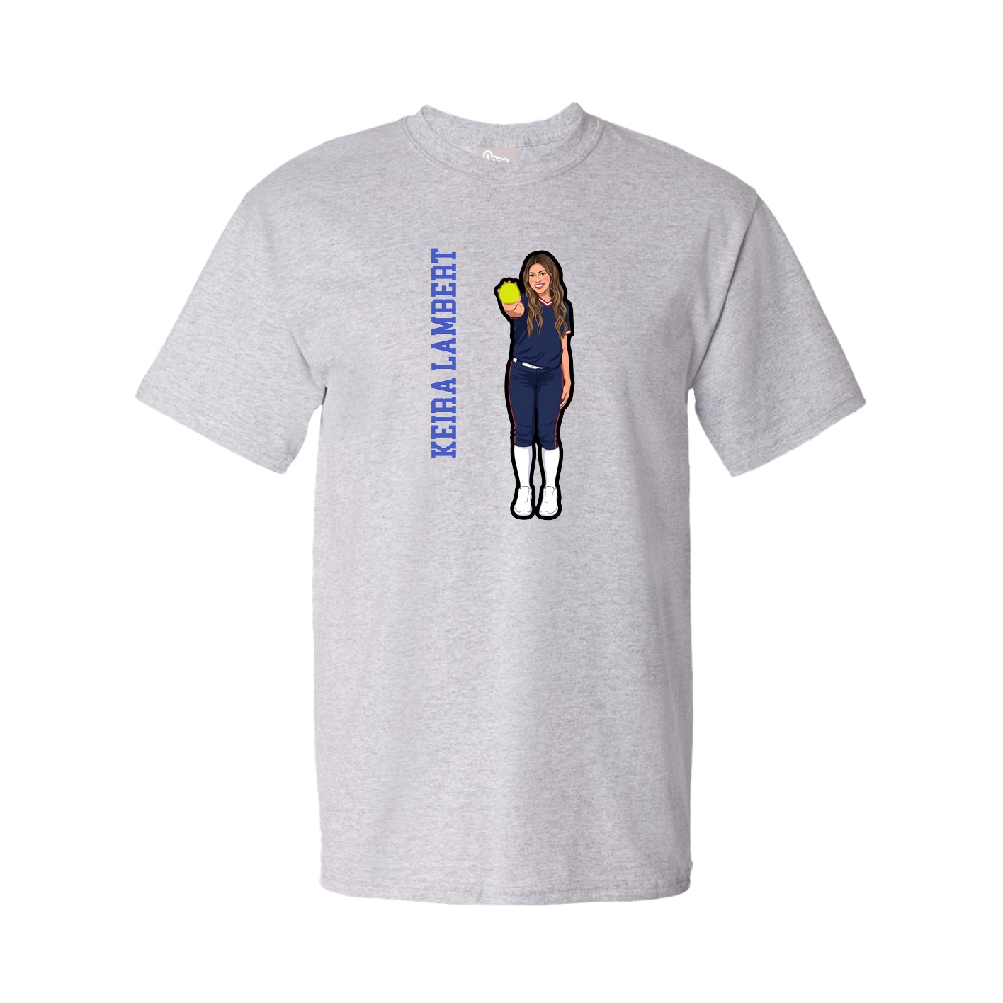 Tee — Name Vertical in Grey