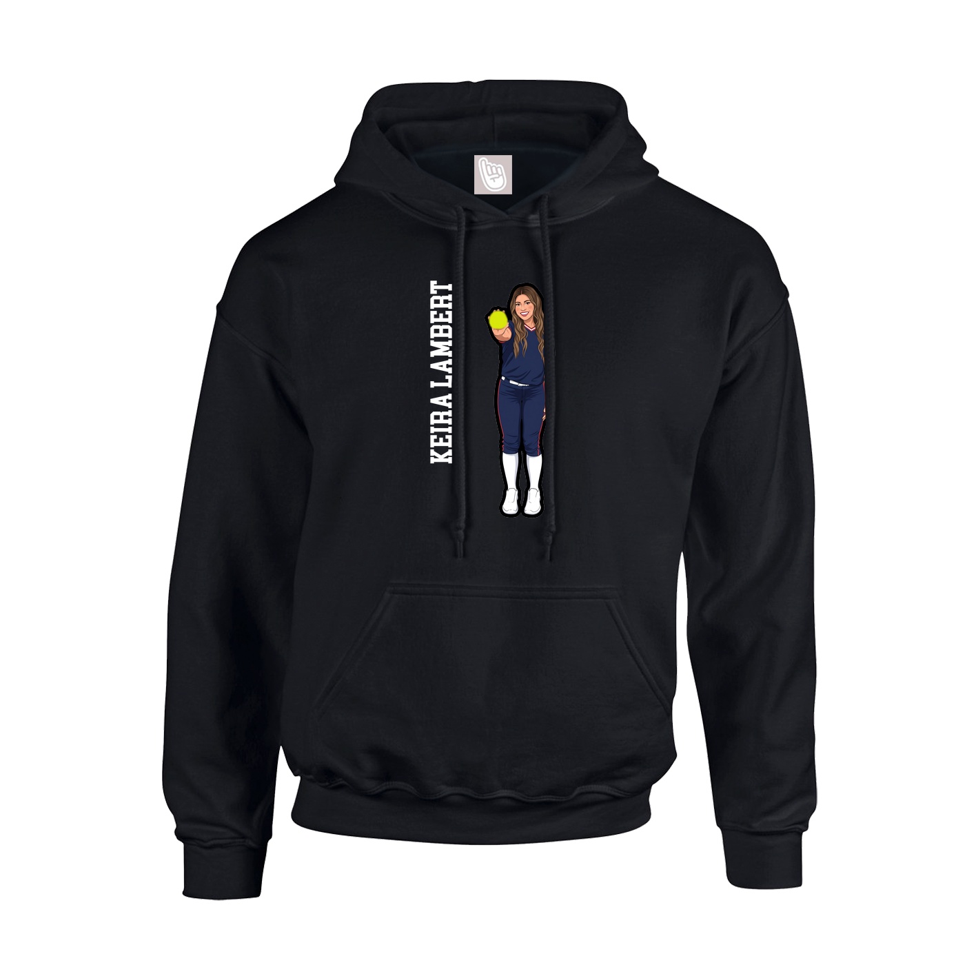 Hoodie — Name Vertical in Black