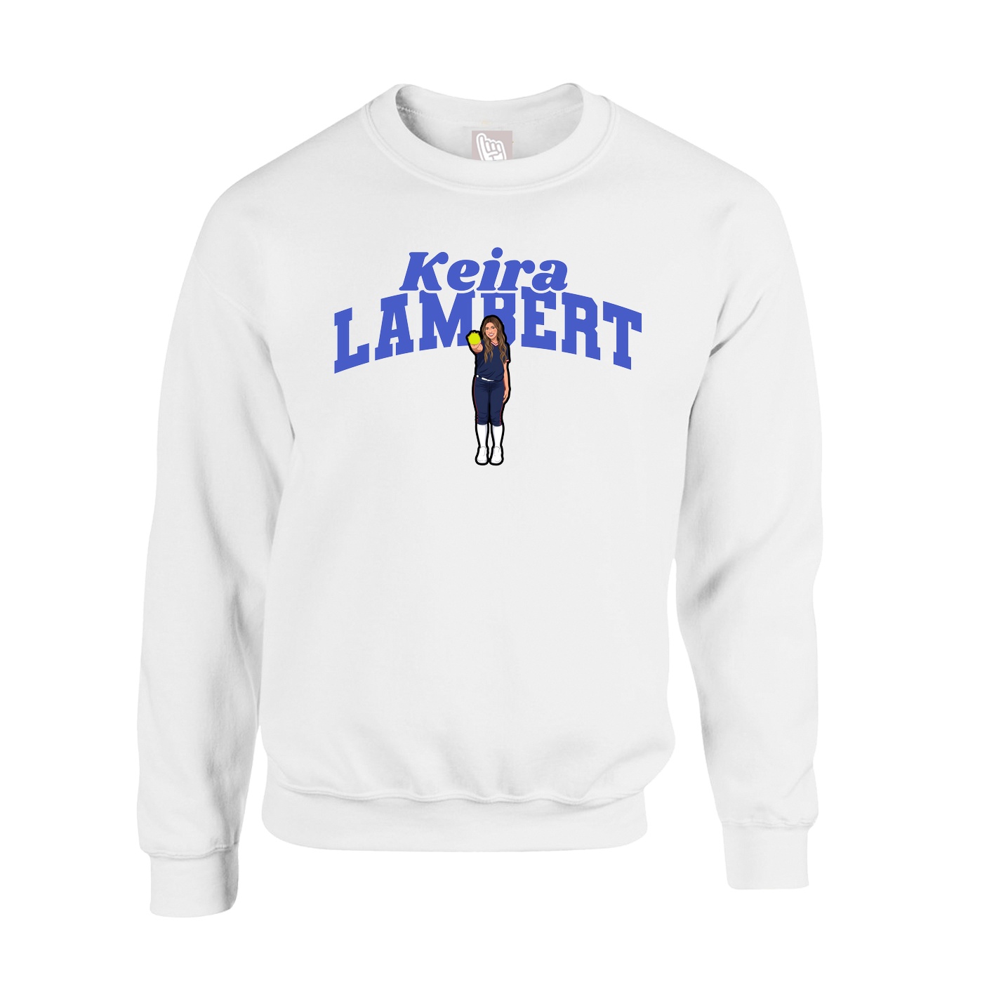 Fleece Crew — Signature Arch in White