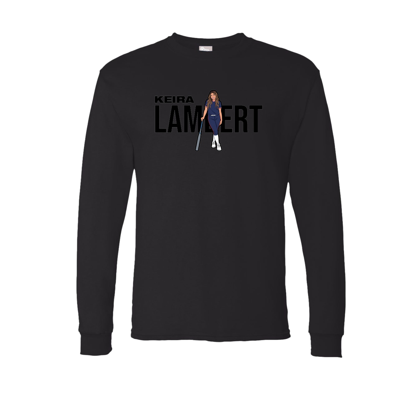 Long Sleeve Tee — Player Name in Black