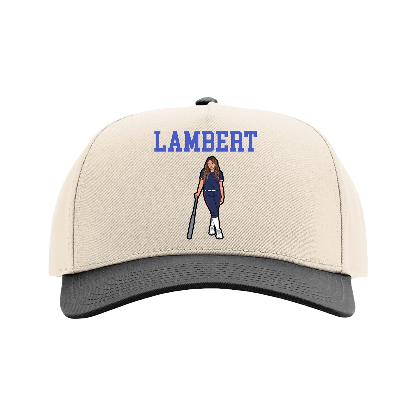 Full Fabric Five-Panel Champ Cap — Shirsey in Cream/Black