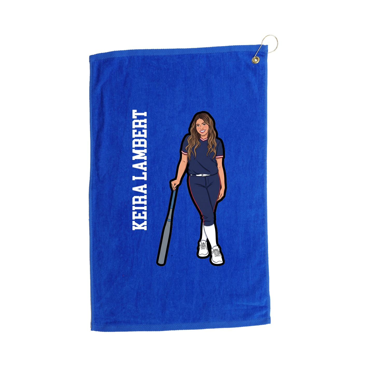 Golf Towel — Name Vertical in Royal
