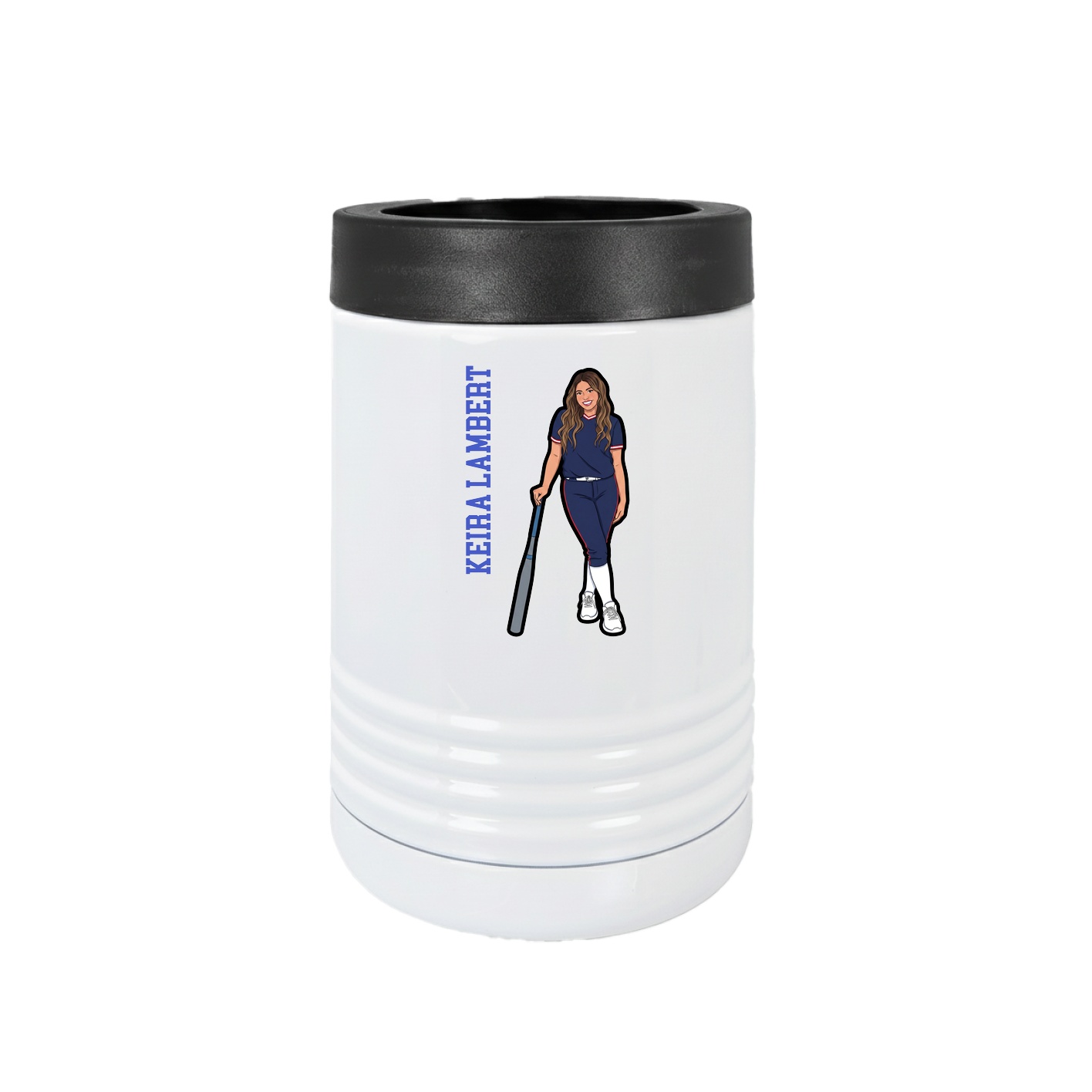 Beverage Holder — Name Vertical in White