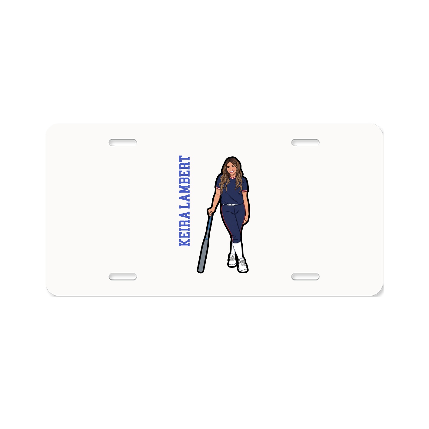 License Plate — Name Vertical in Classic