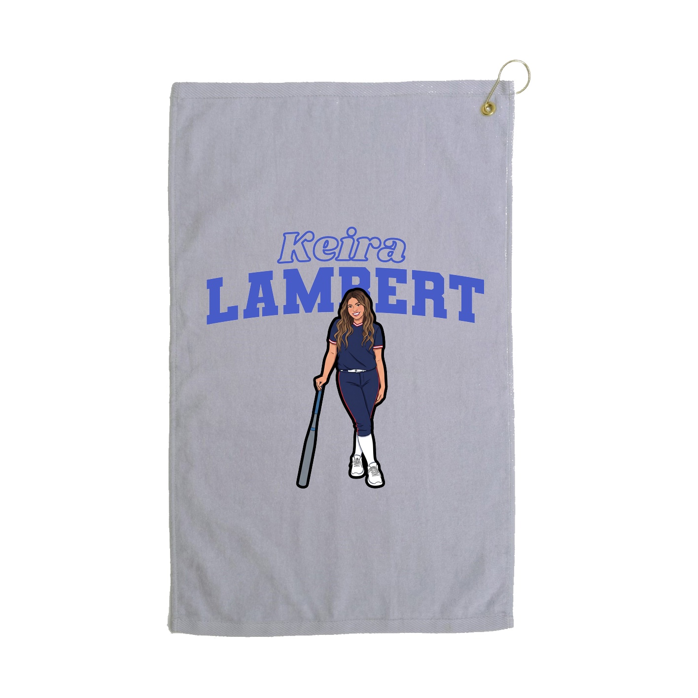 Golf Towel — Name Arch in Grey