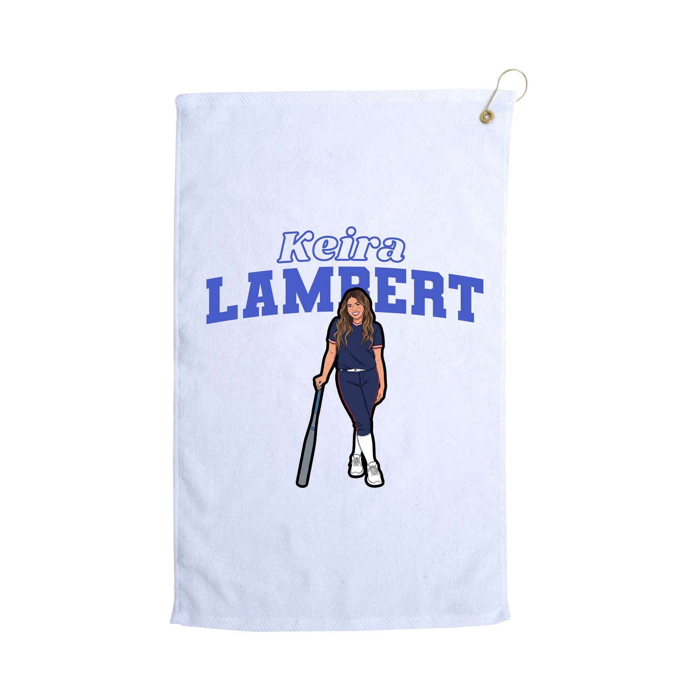 Golf Towel — Name Arch in White