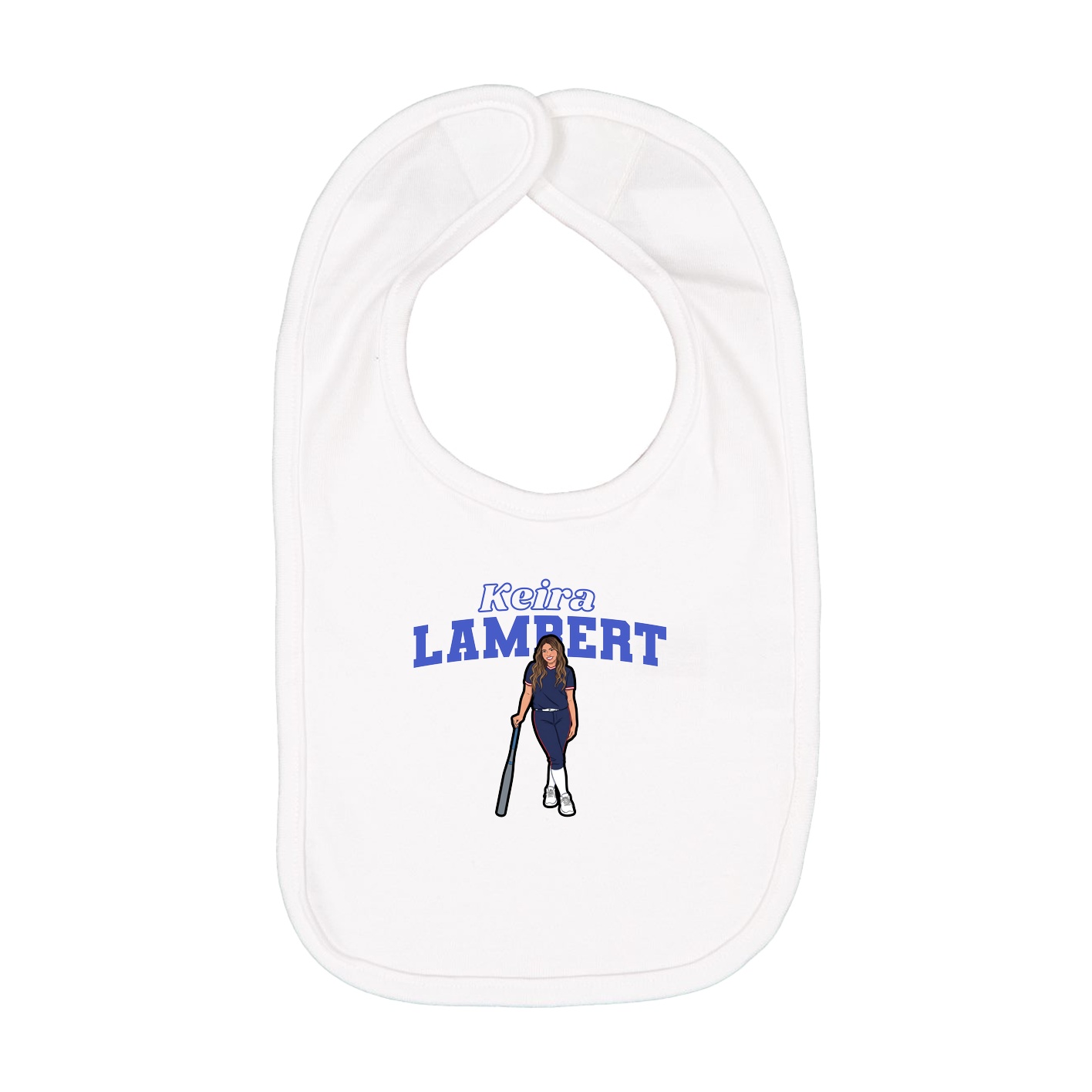 Infant Bib — Name Arch in White