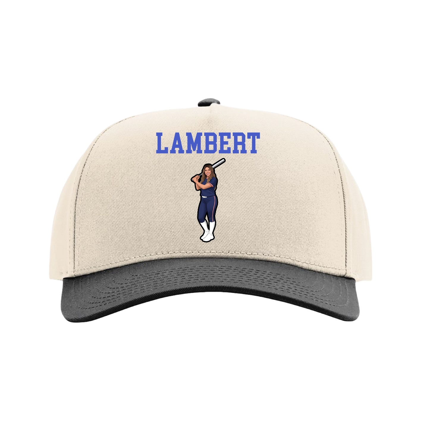 Full Fabric Five-Panel Champ Cap — Shirsey in Cream/Black