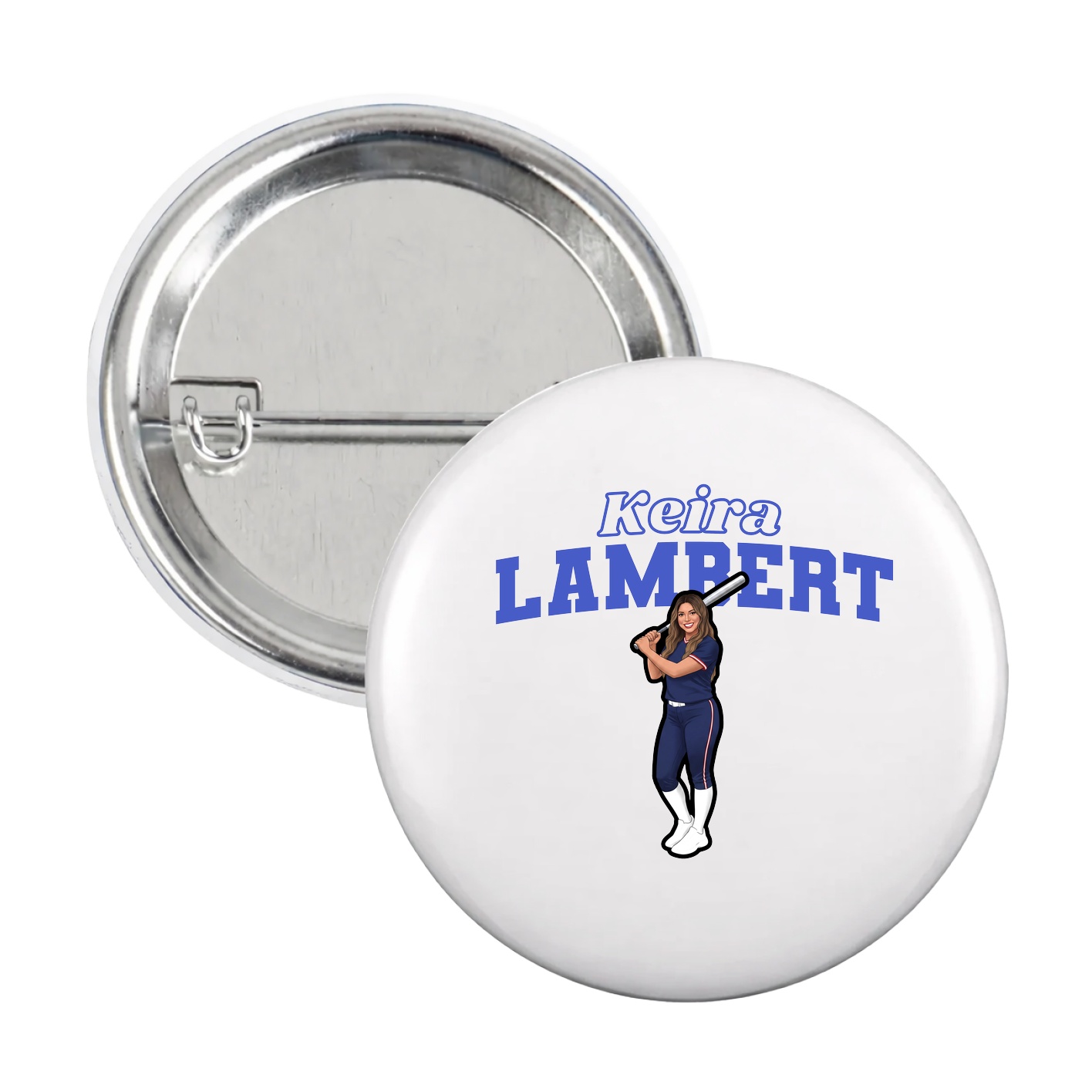 Game Day Button — Name Arch in White