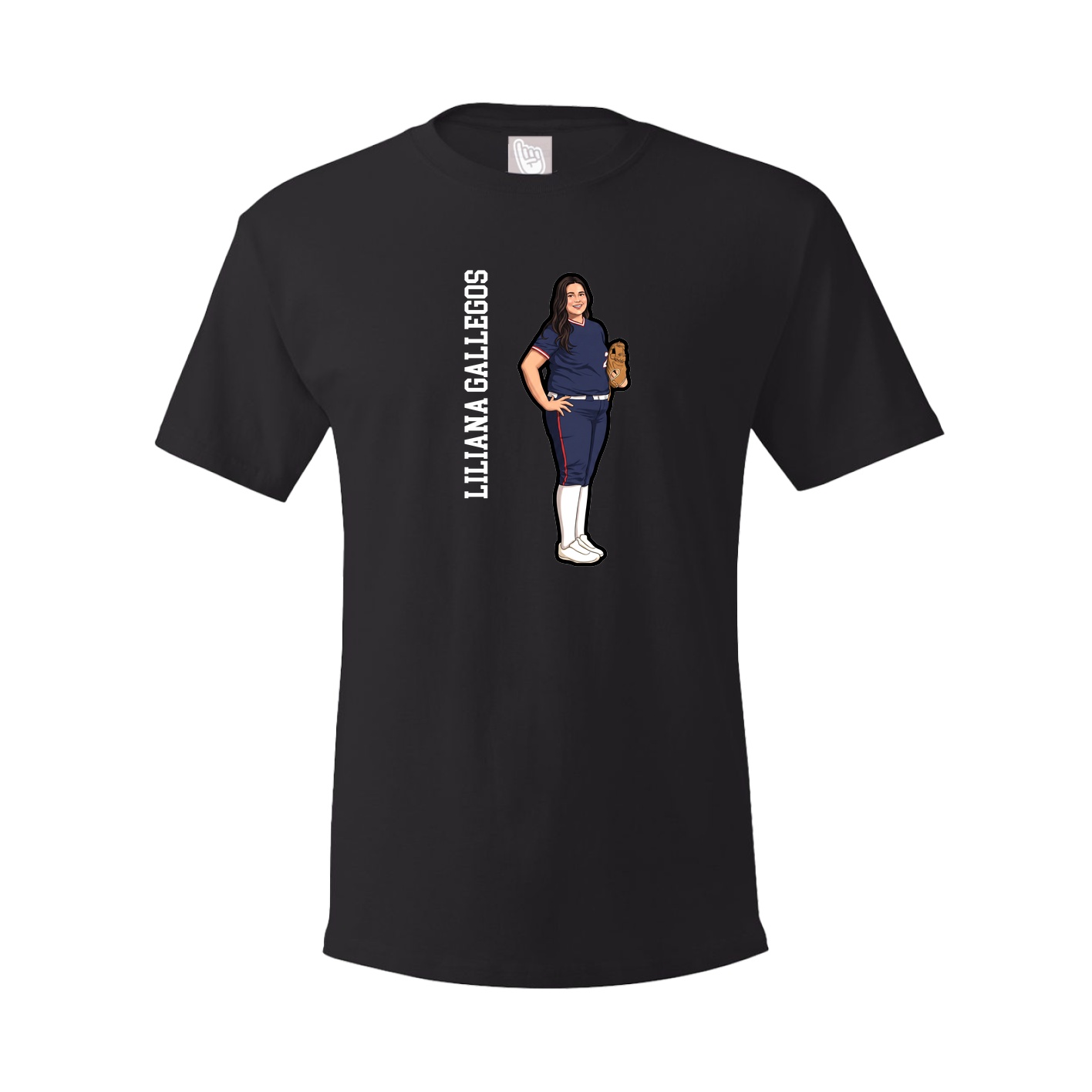 Youth Tee — Name Vertical in Black