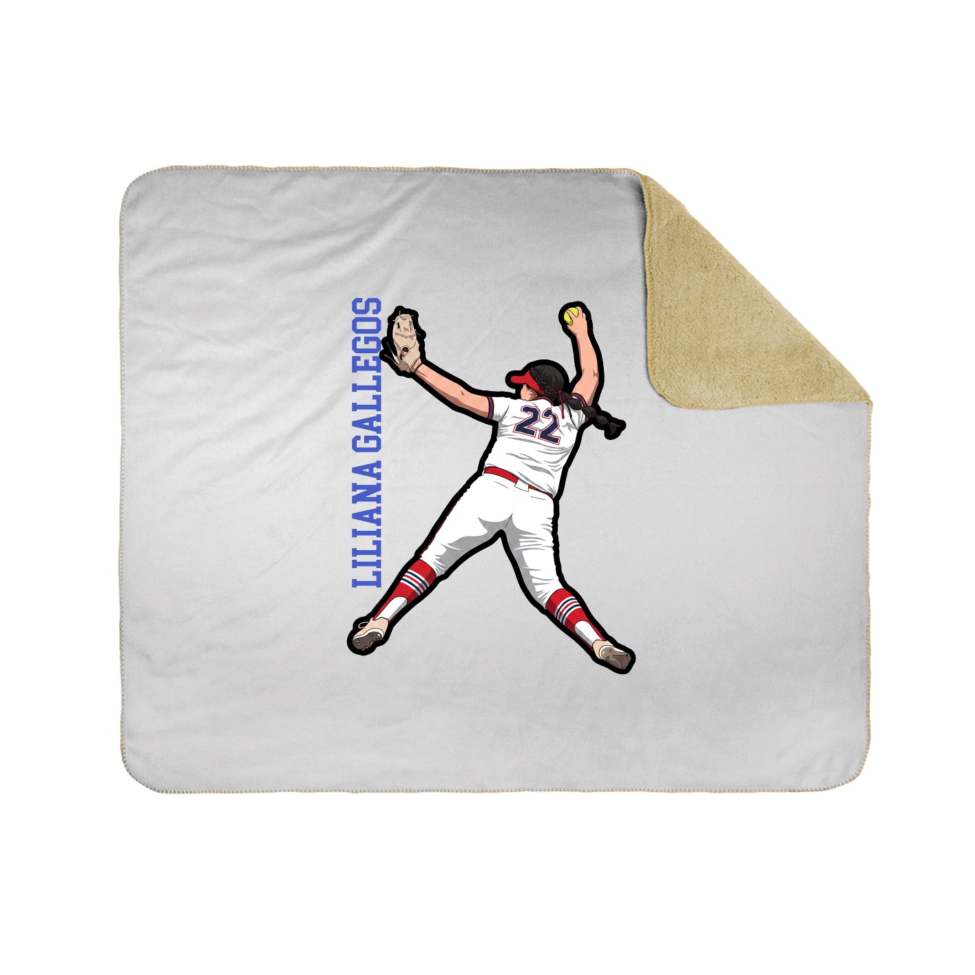 Throw Blanket — Name Vertical in White