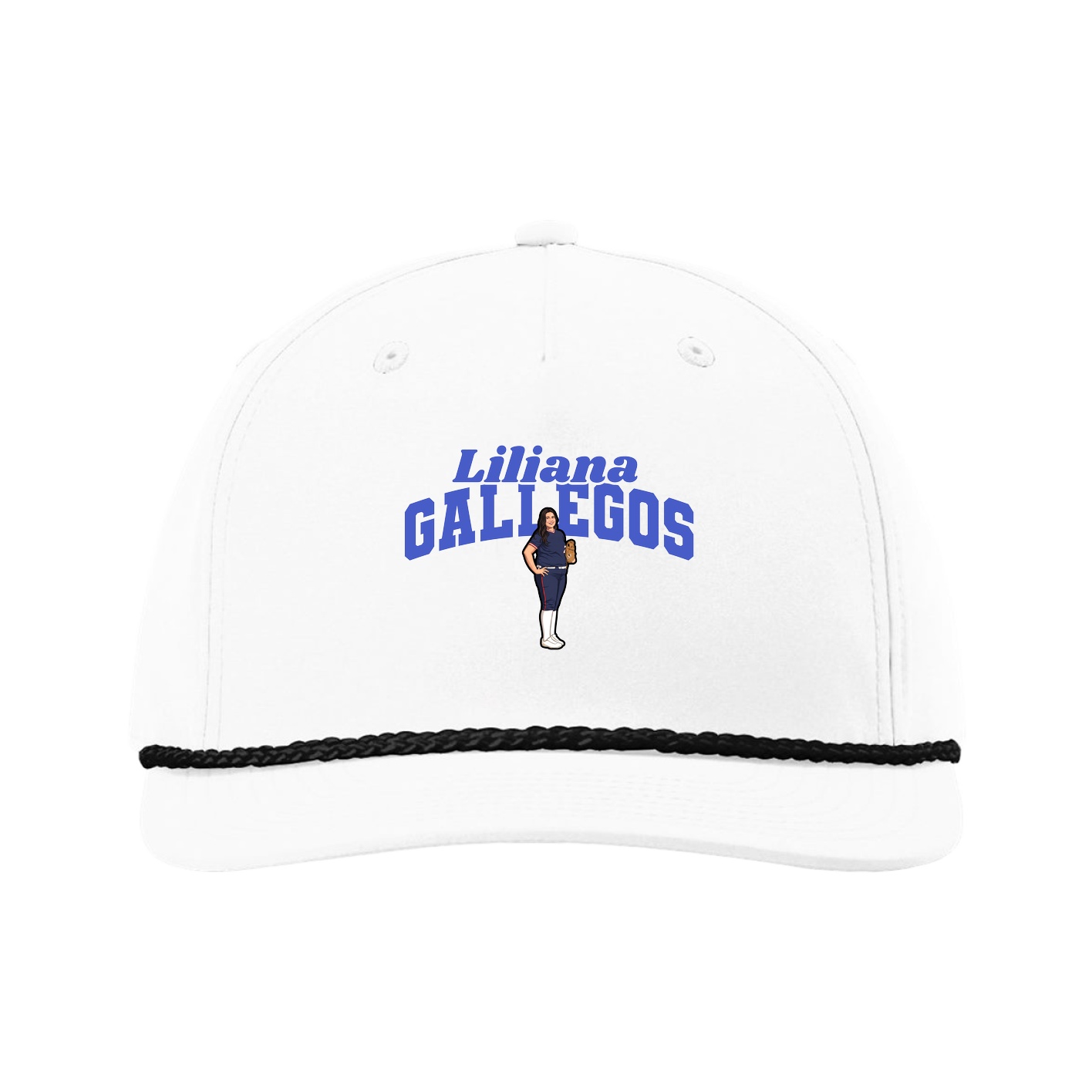 Five-Panel Classic Rope Cap — Signature Arch in White