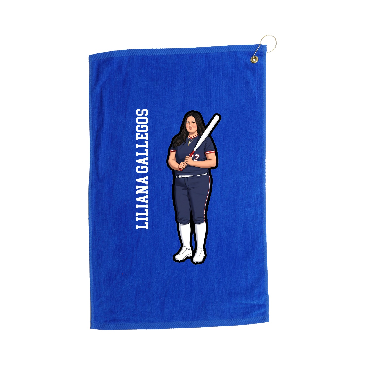 Golf Towel — Name Vertical in Royal
