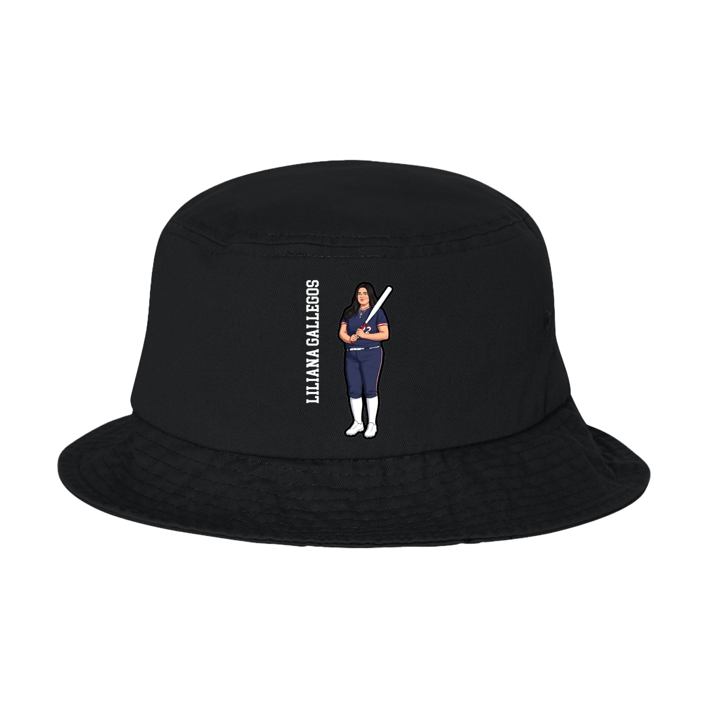 Bucket Cap — Name Vertical in Black
