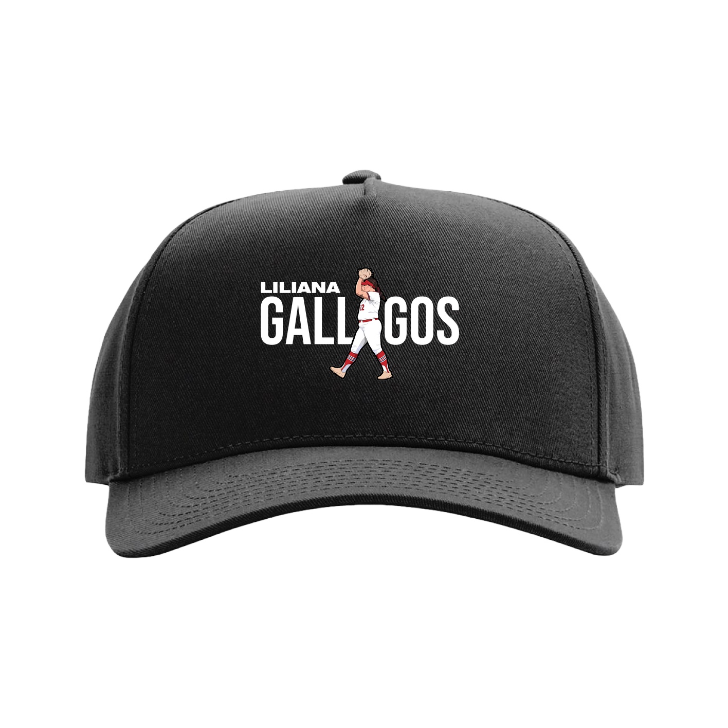 Full Fabric Five-Panel Champ Cap — Player Name in Black