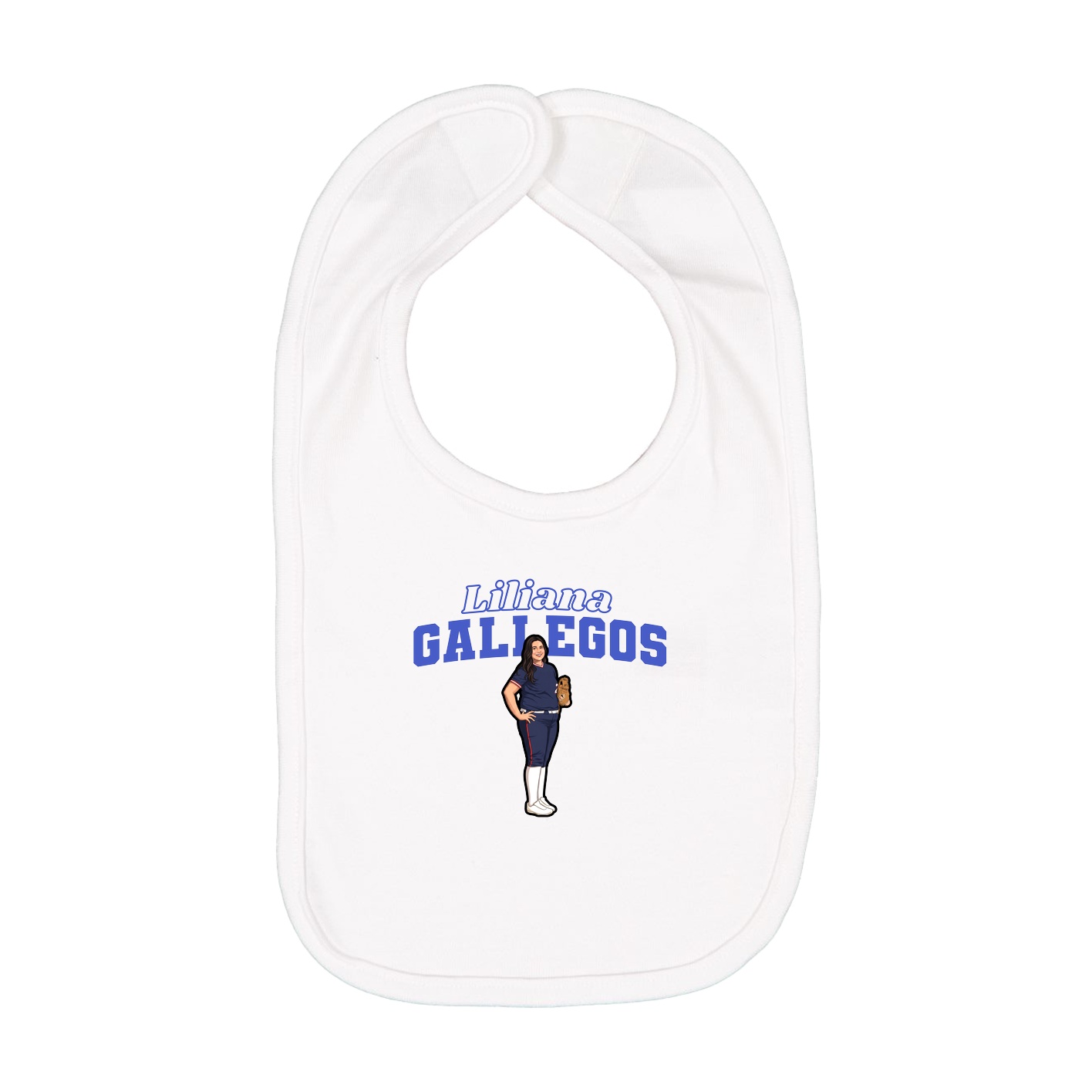 Infant Bib — Name Arch in White