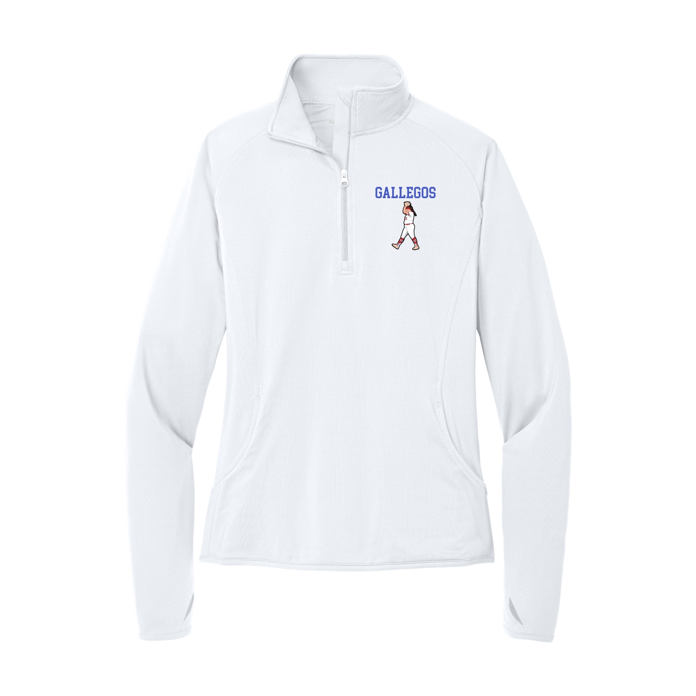 Women's Q-Zip Pullover — Shirsey in White
