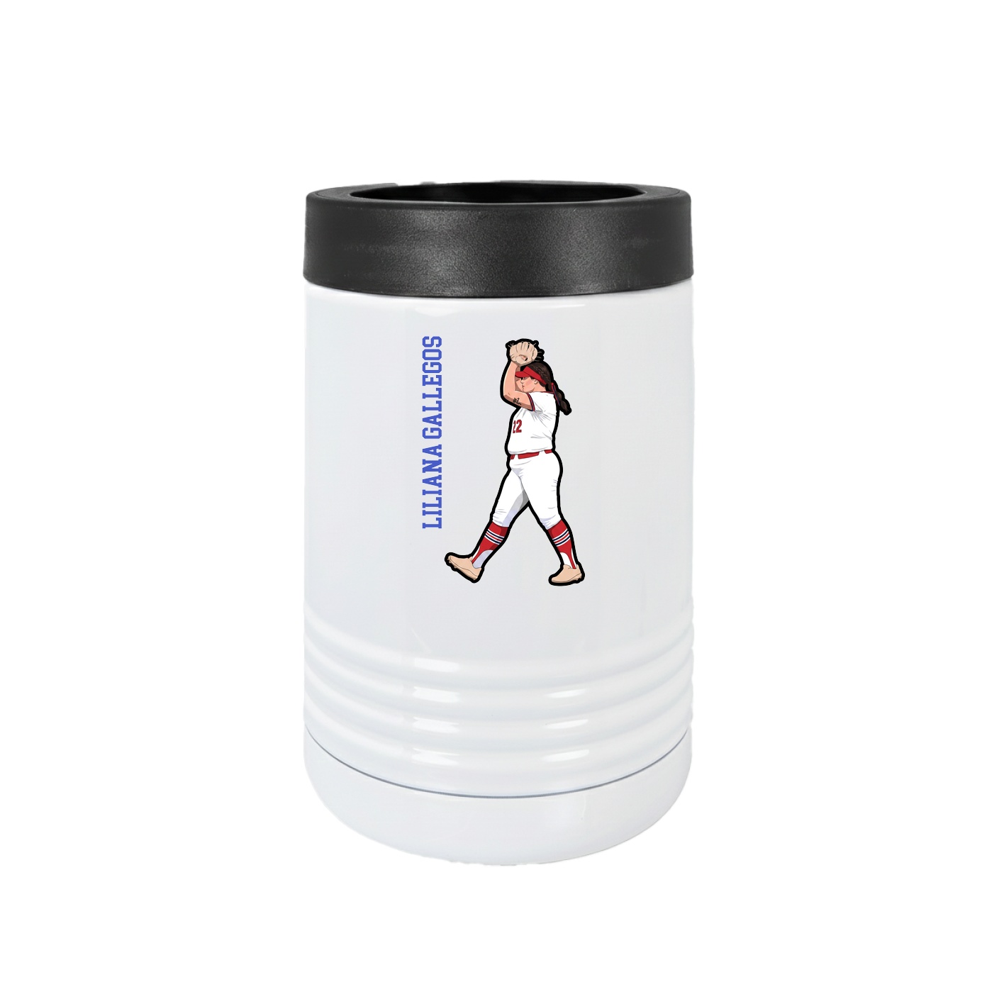Beverage Holder — Name Vertical in White
