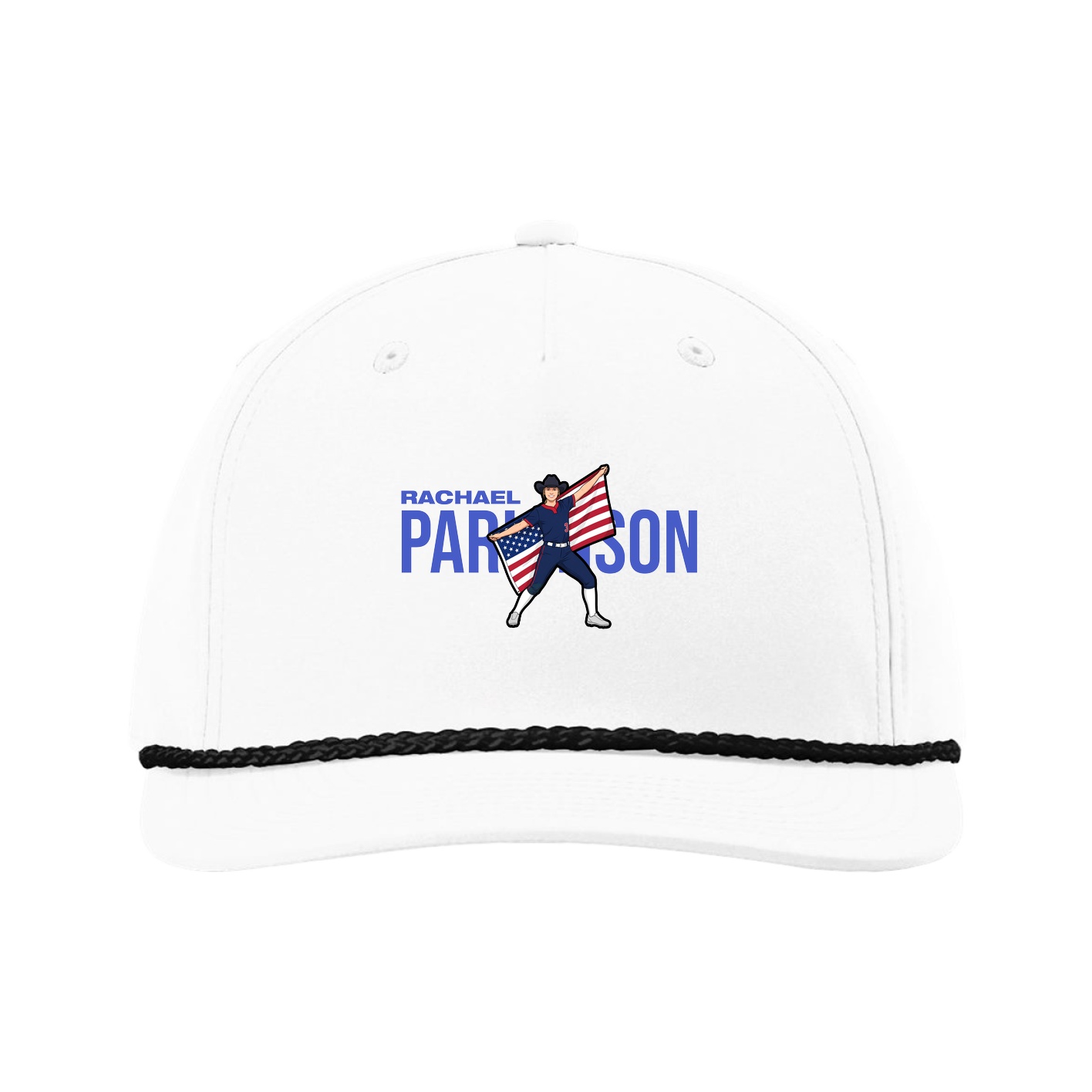 Five-Panel Classic Rope Cap — Player Name in White