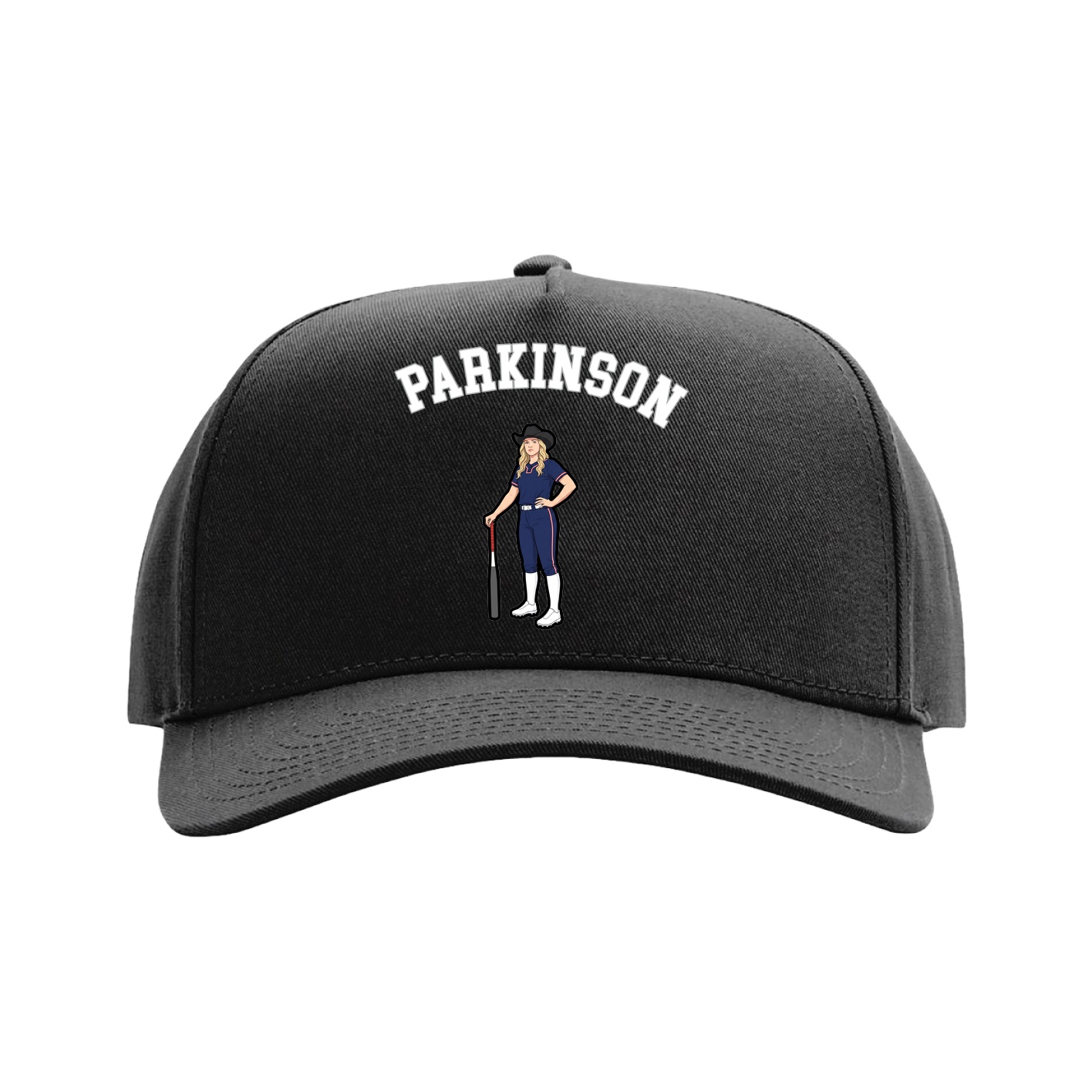 Full Fabric Five-Panel Champ Cap — Shirsey Arch in Black