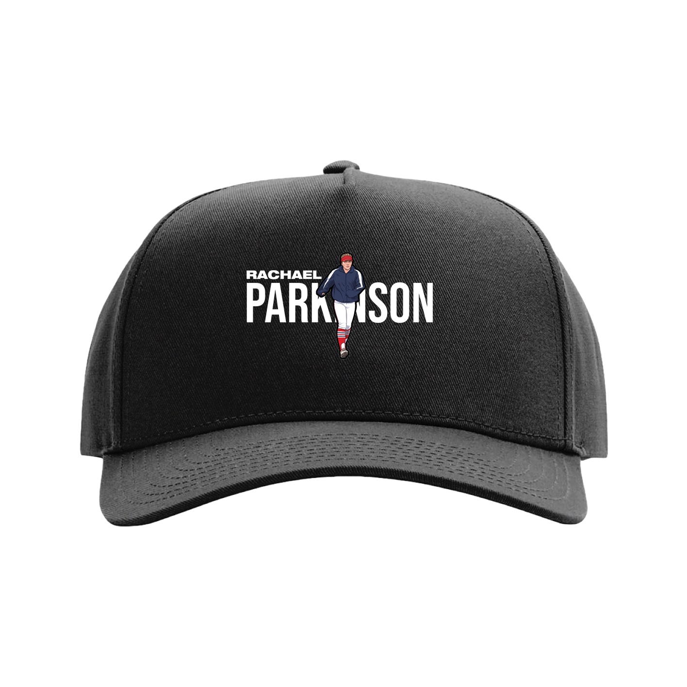 Full Fabric Five-Panel Champ Cap — Player Name in Black