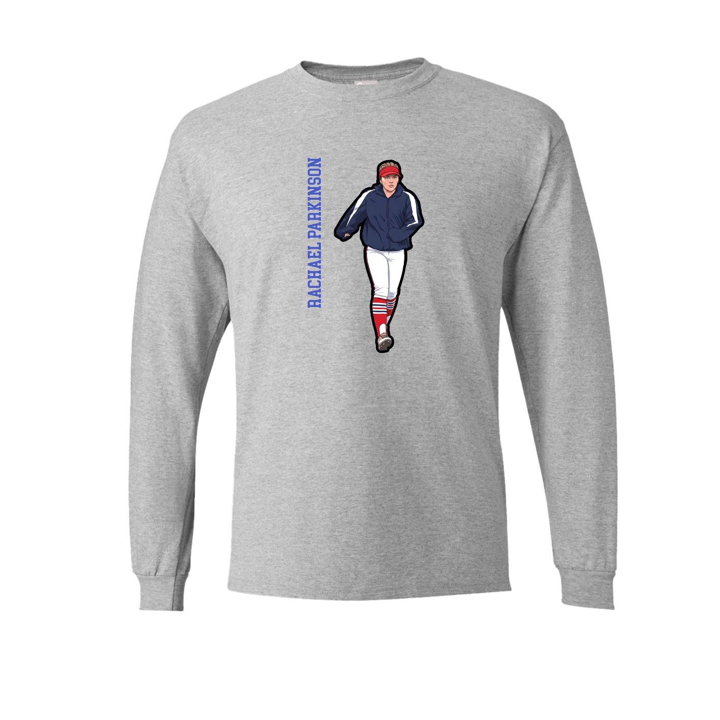 Long Sleeve Tee — Name Vertical in Grey