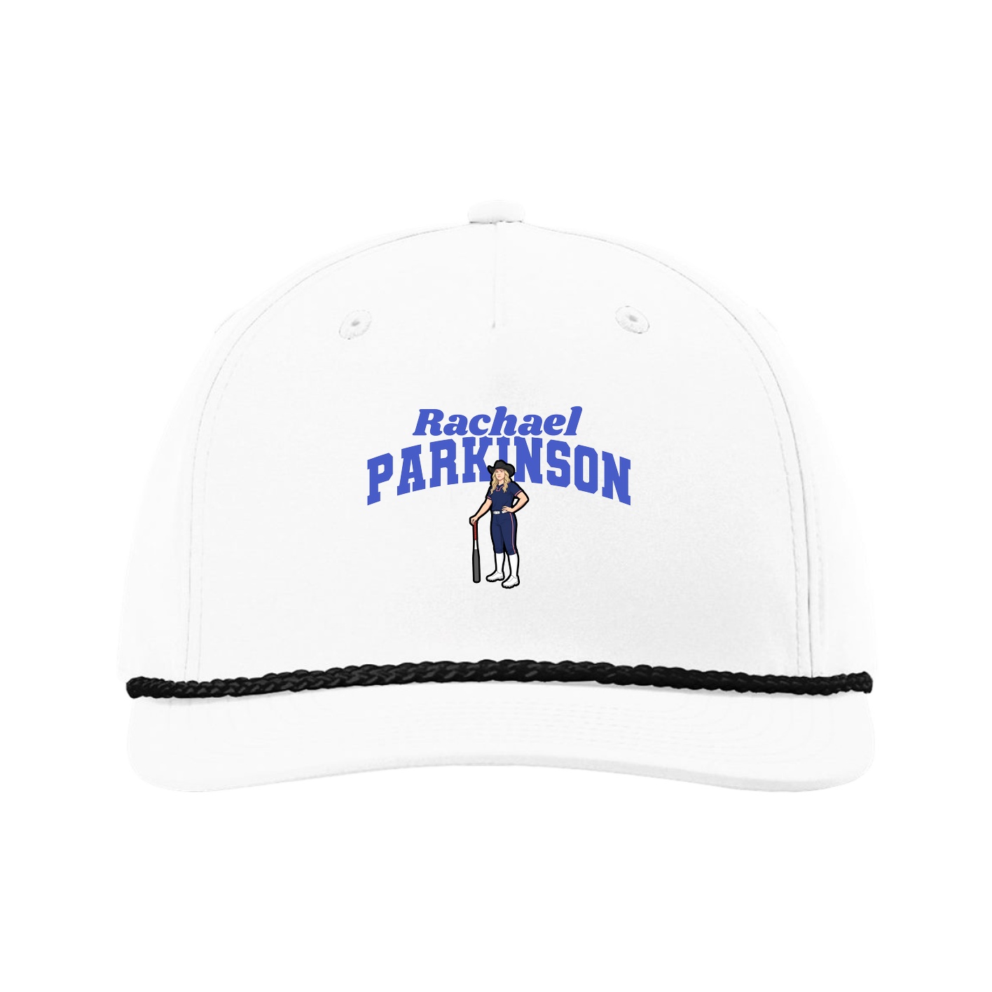 Five-Panel Classic Rope Cap — Signature Arch in White