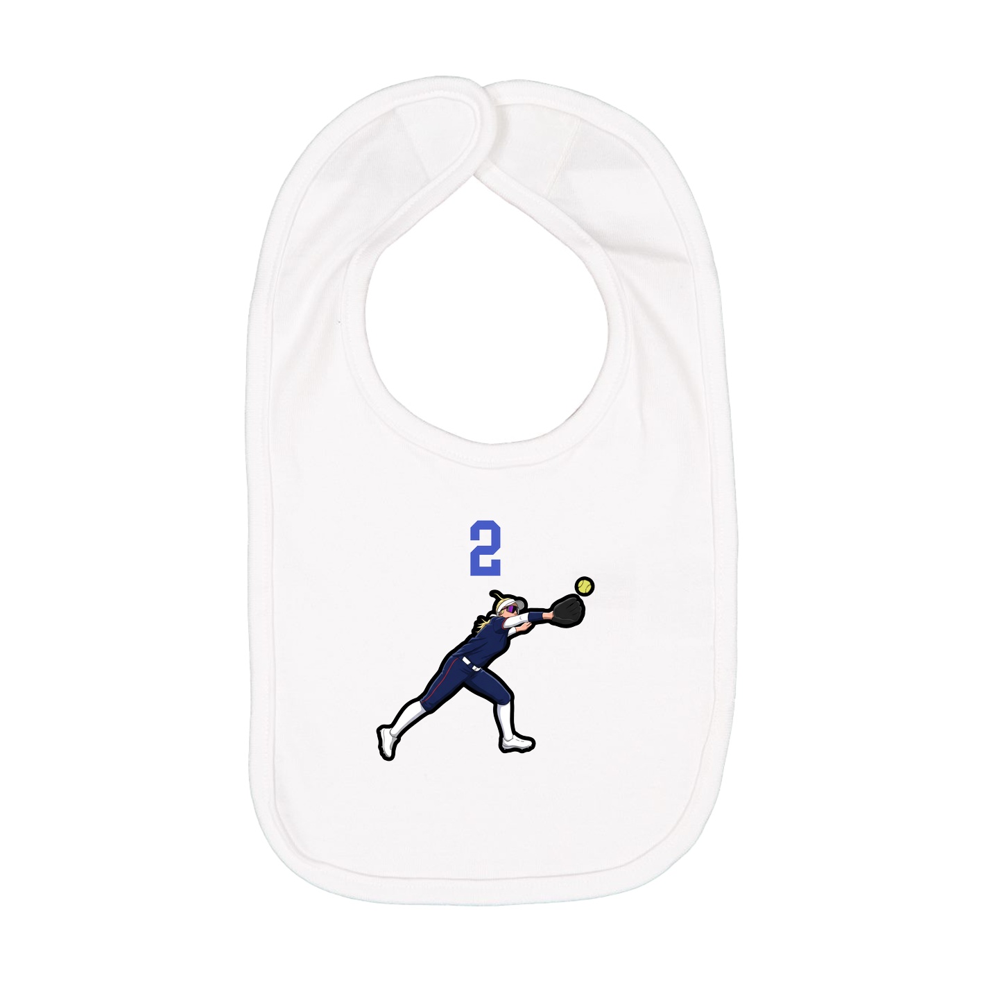 Infant Bib — Number Top in White