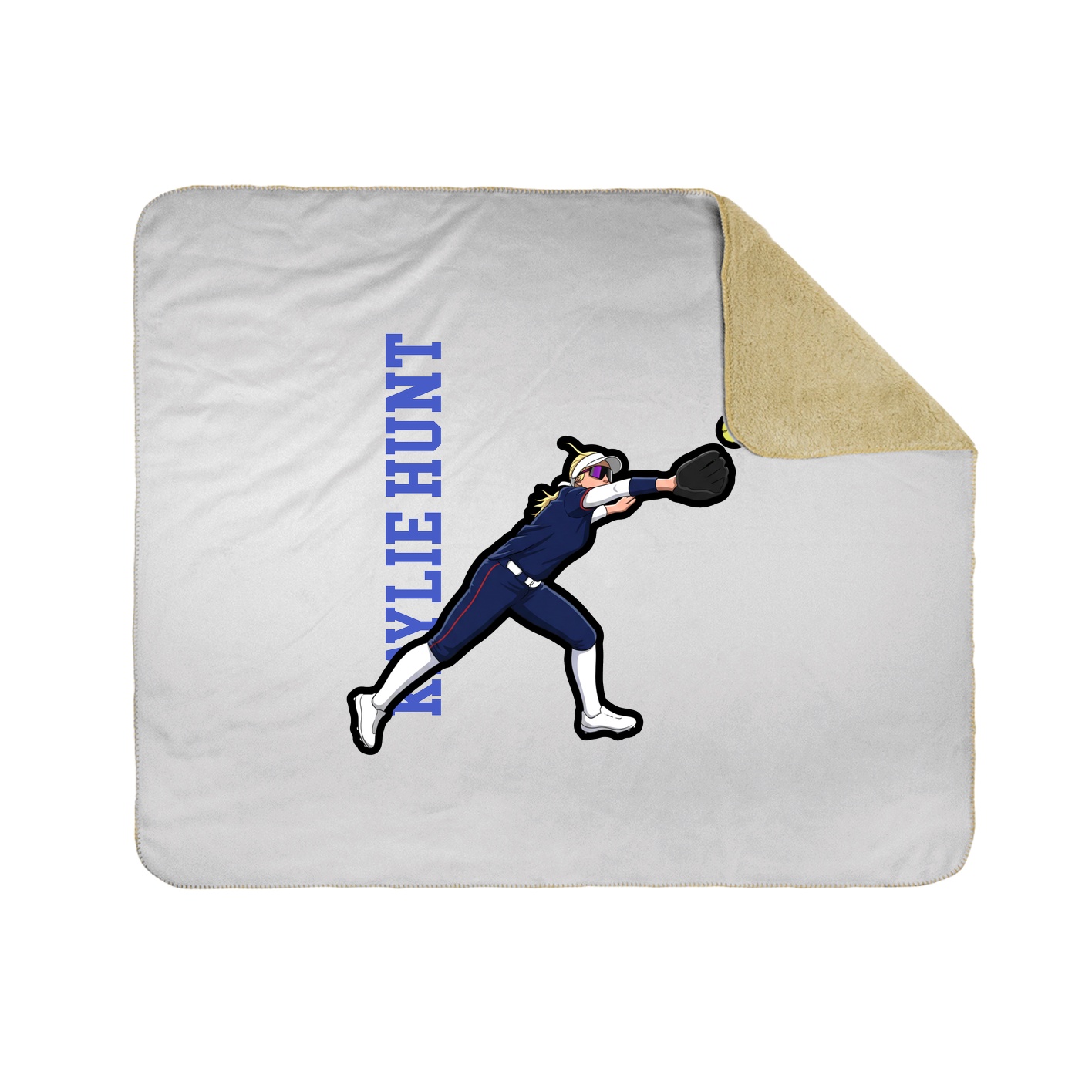 Throw Blanket — Name Vertical in White