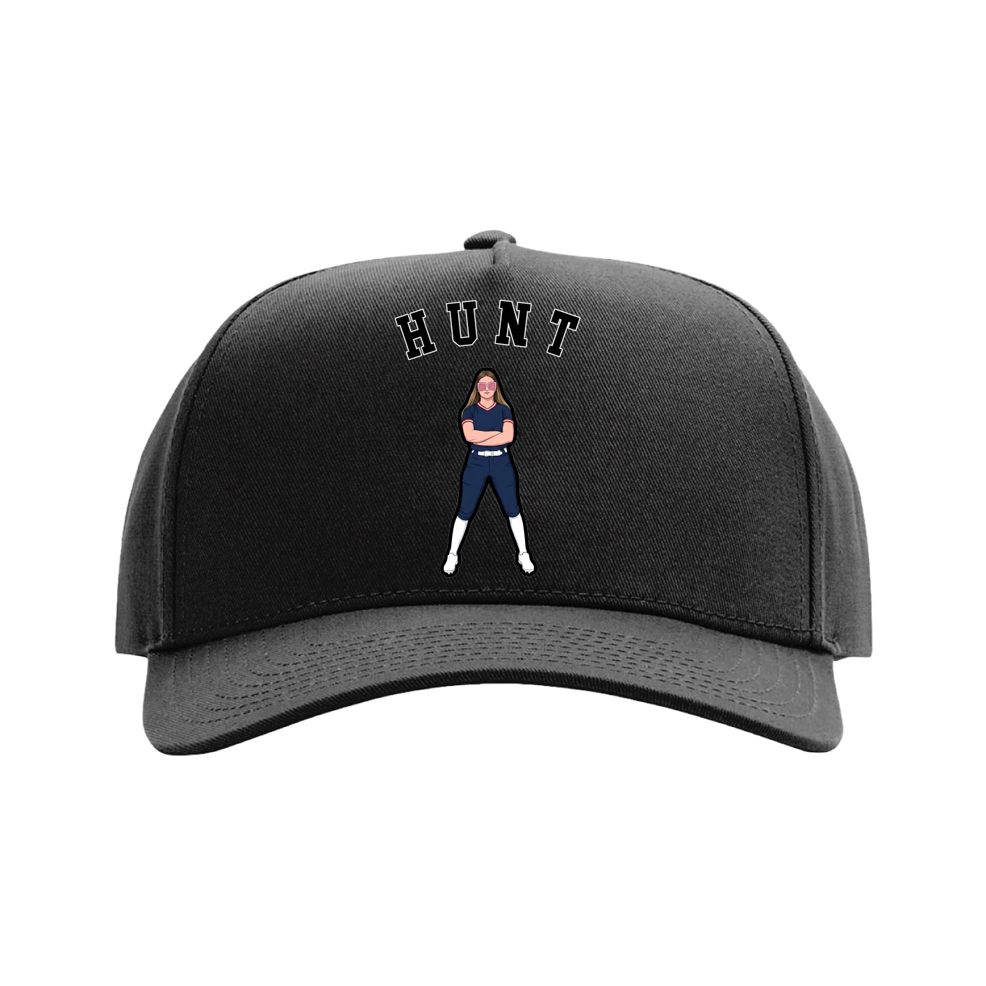 Full Fabric Five-Panel Champ Cap — Shirsey Arch in Black