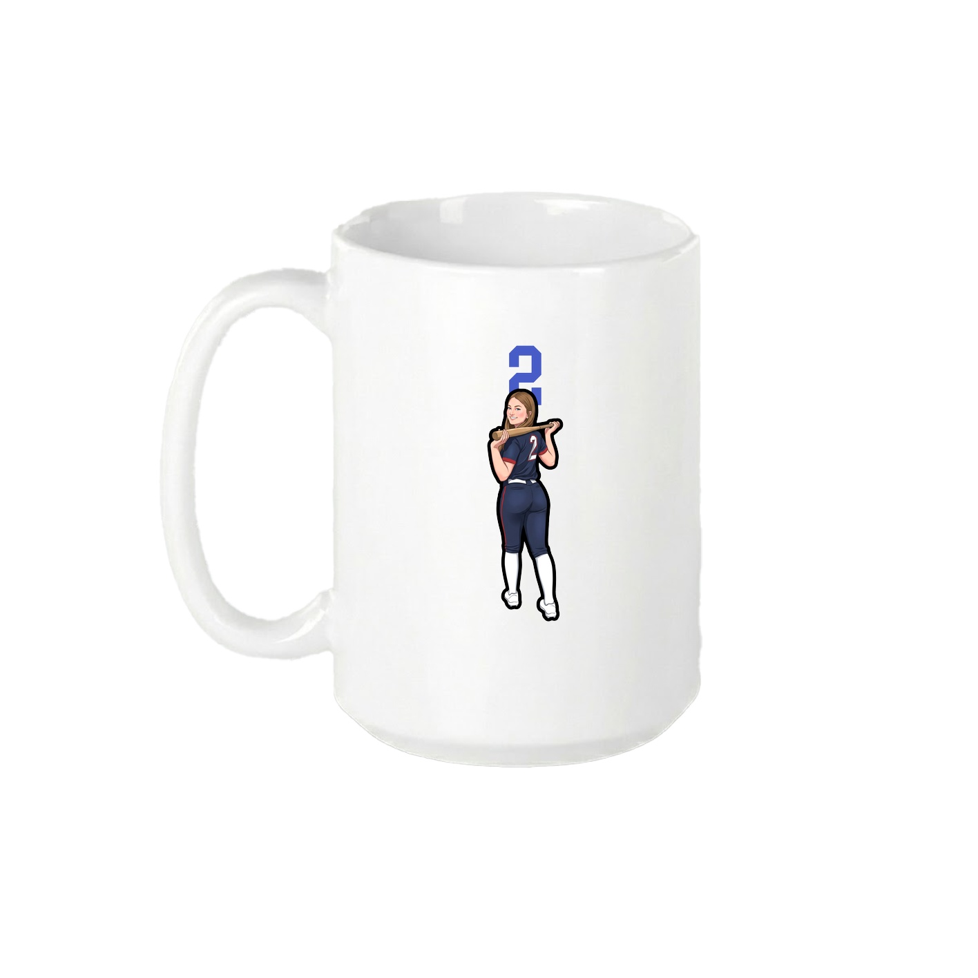 15oz Coffee Mug — Number Top in White