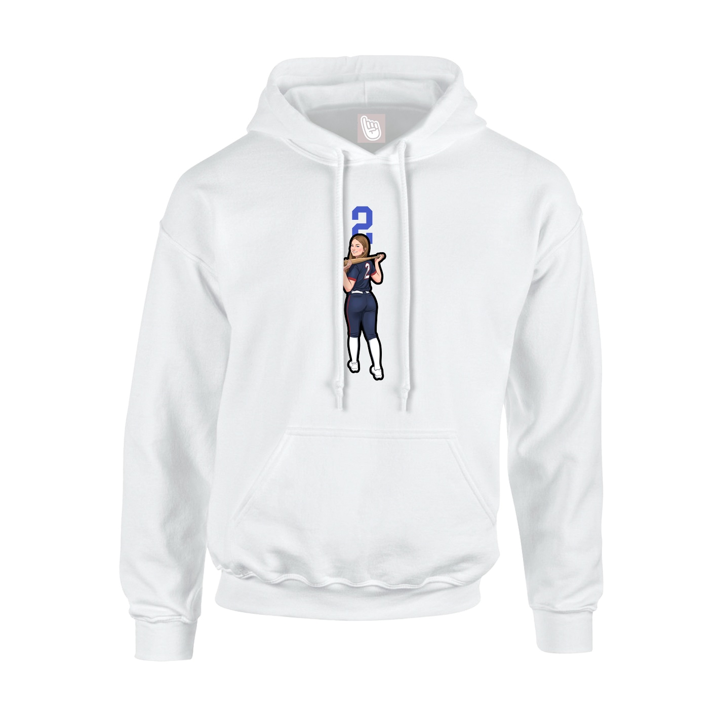 Hoodie — Number Top in White