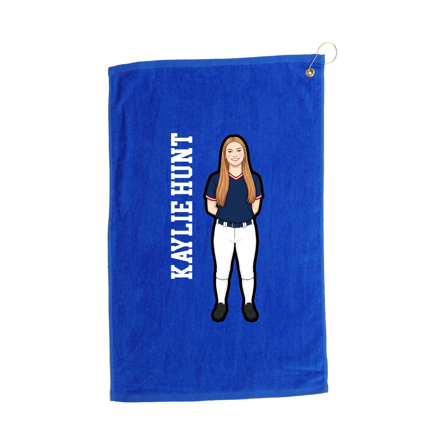 Golf Towel — Name Vertical in Royal