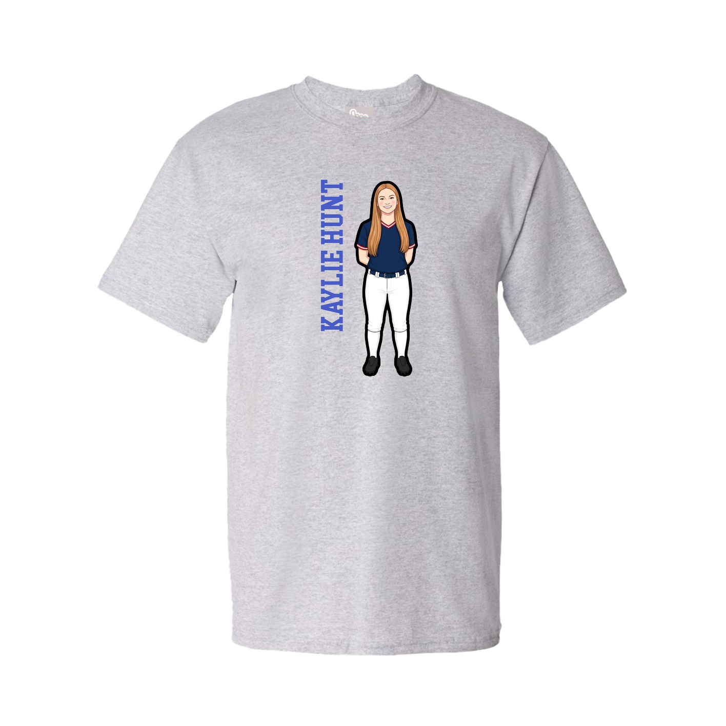 Tee — Name Vertical in Grey