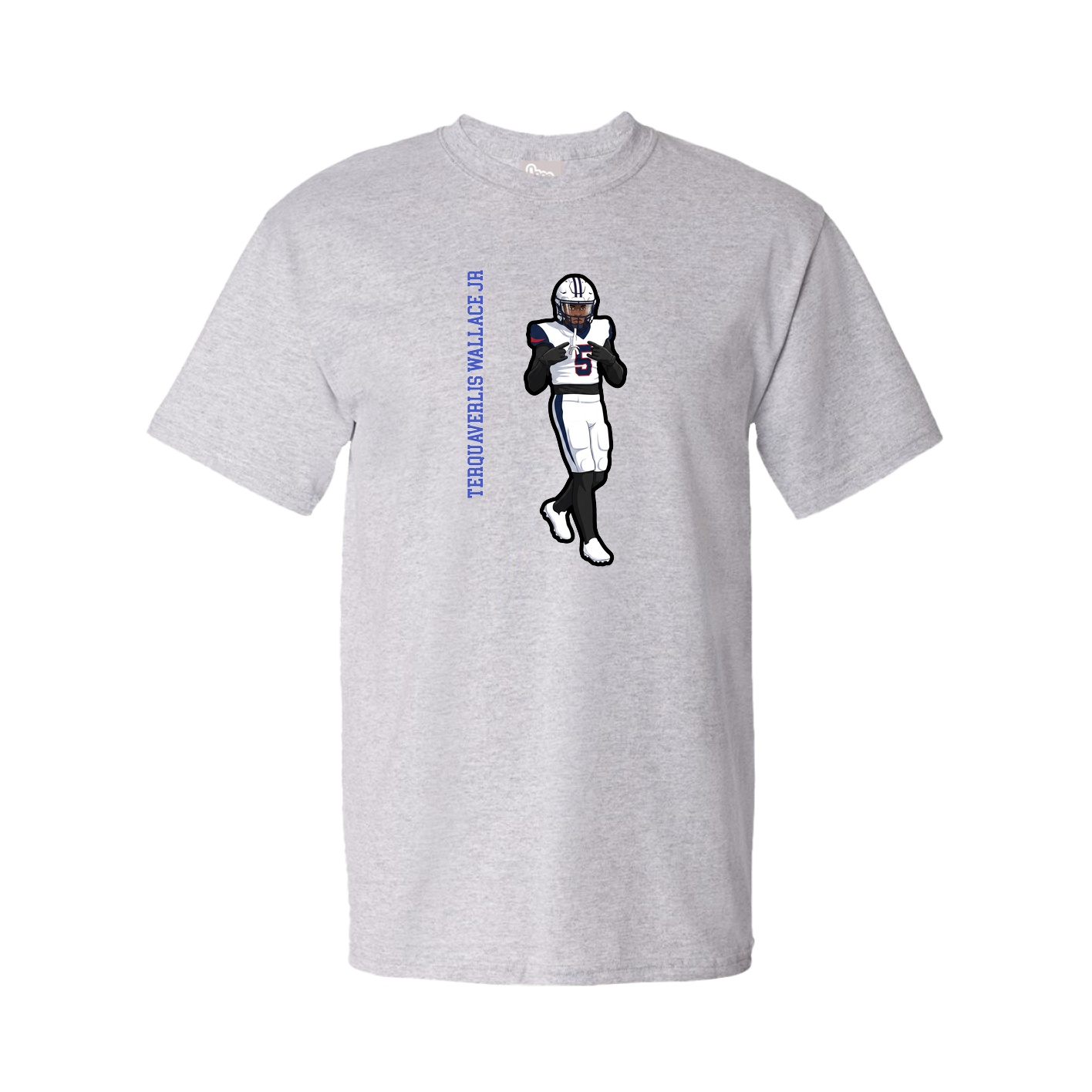 Tee — Name Vertical in Grey