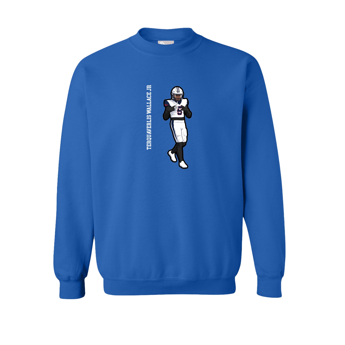 Fleece Crew — Name Vertical in Royal