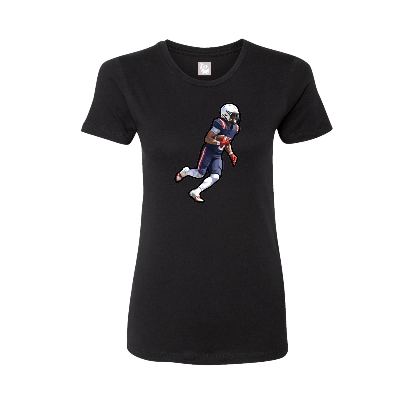 Womens Tee — Name Vertical in Black