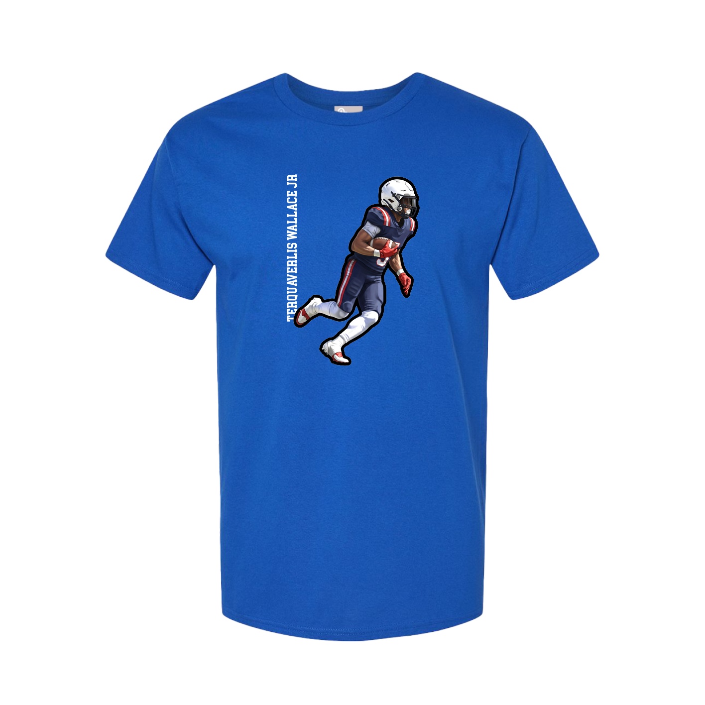 Youth Tee — Name Vertical in Royal