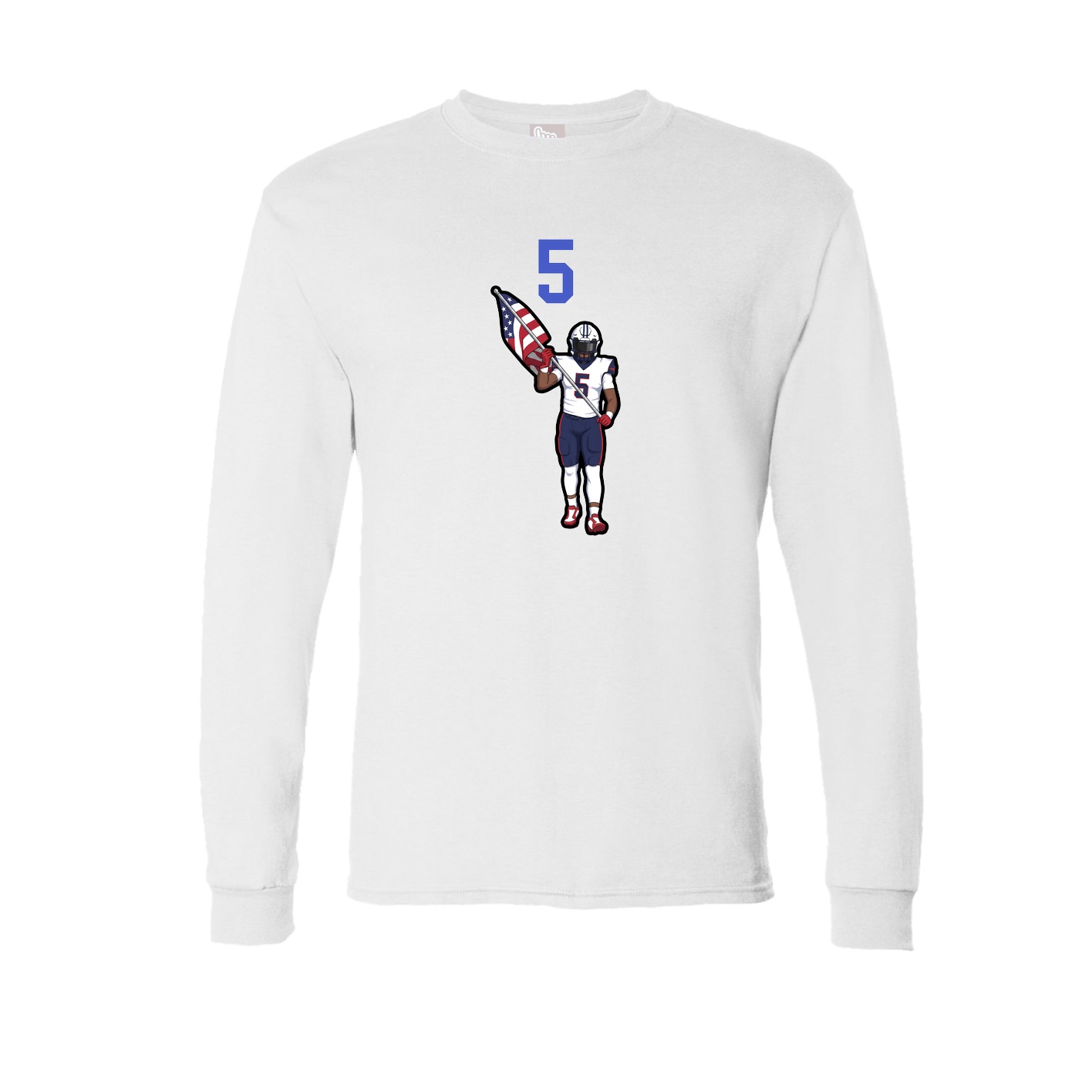 Long Sleeve Tee — Number Top in White