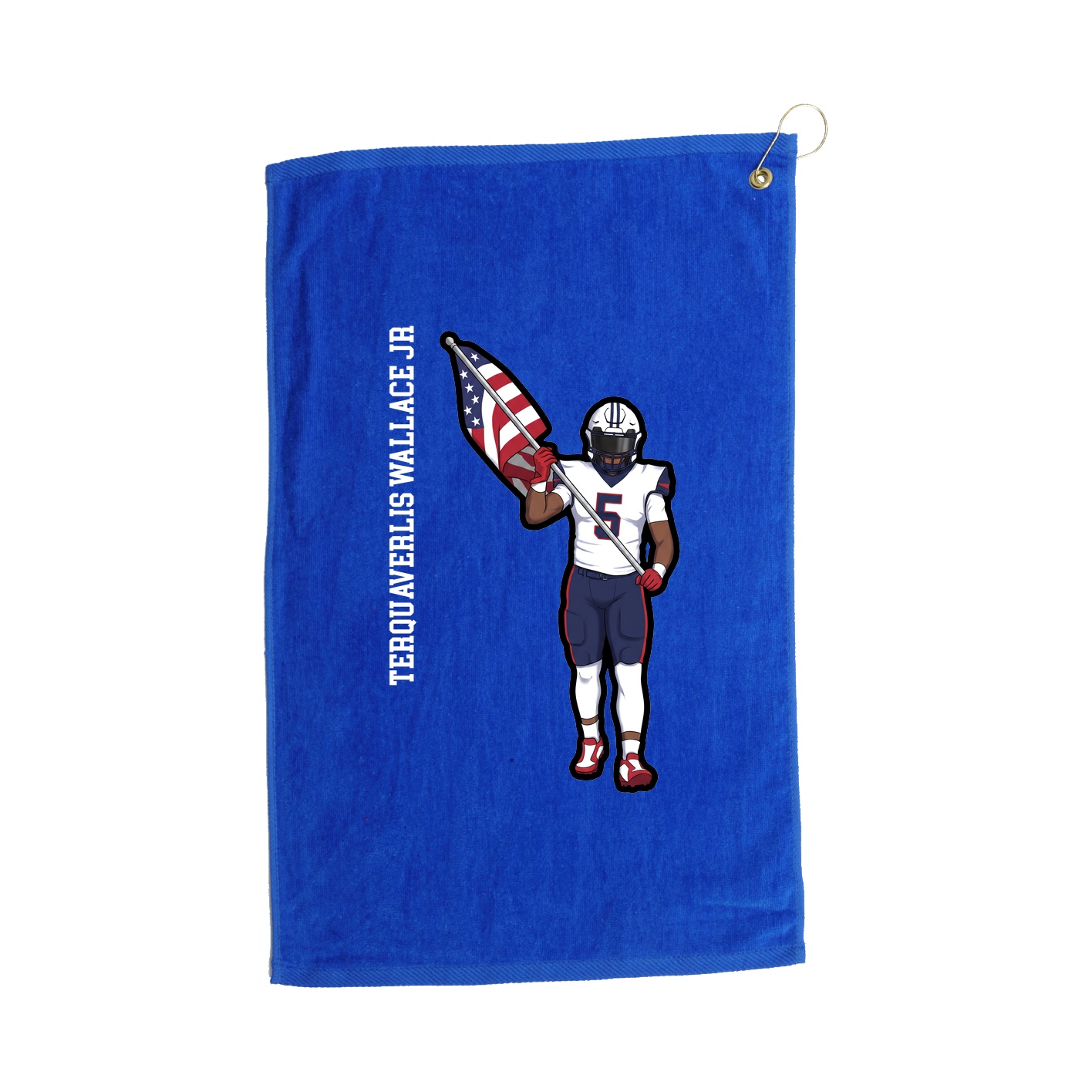 Golf Towel — Name Vertical in Royal
