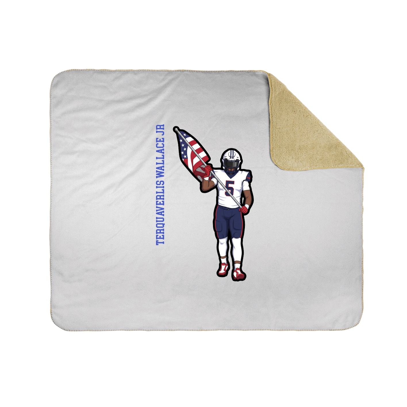 Throw Blanket — Name Vertical in White