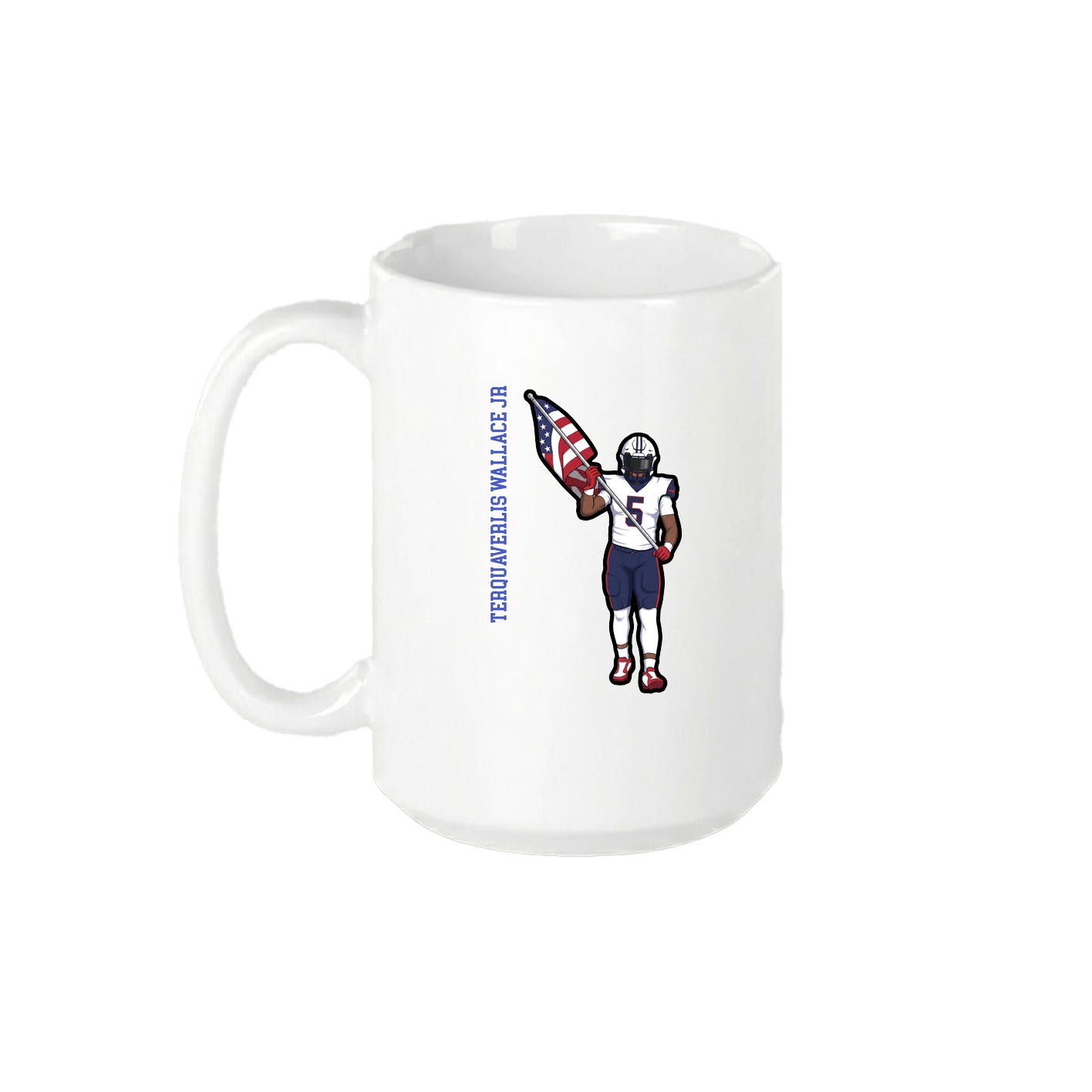 15oz Coffee Mug — Name Vertical in White