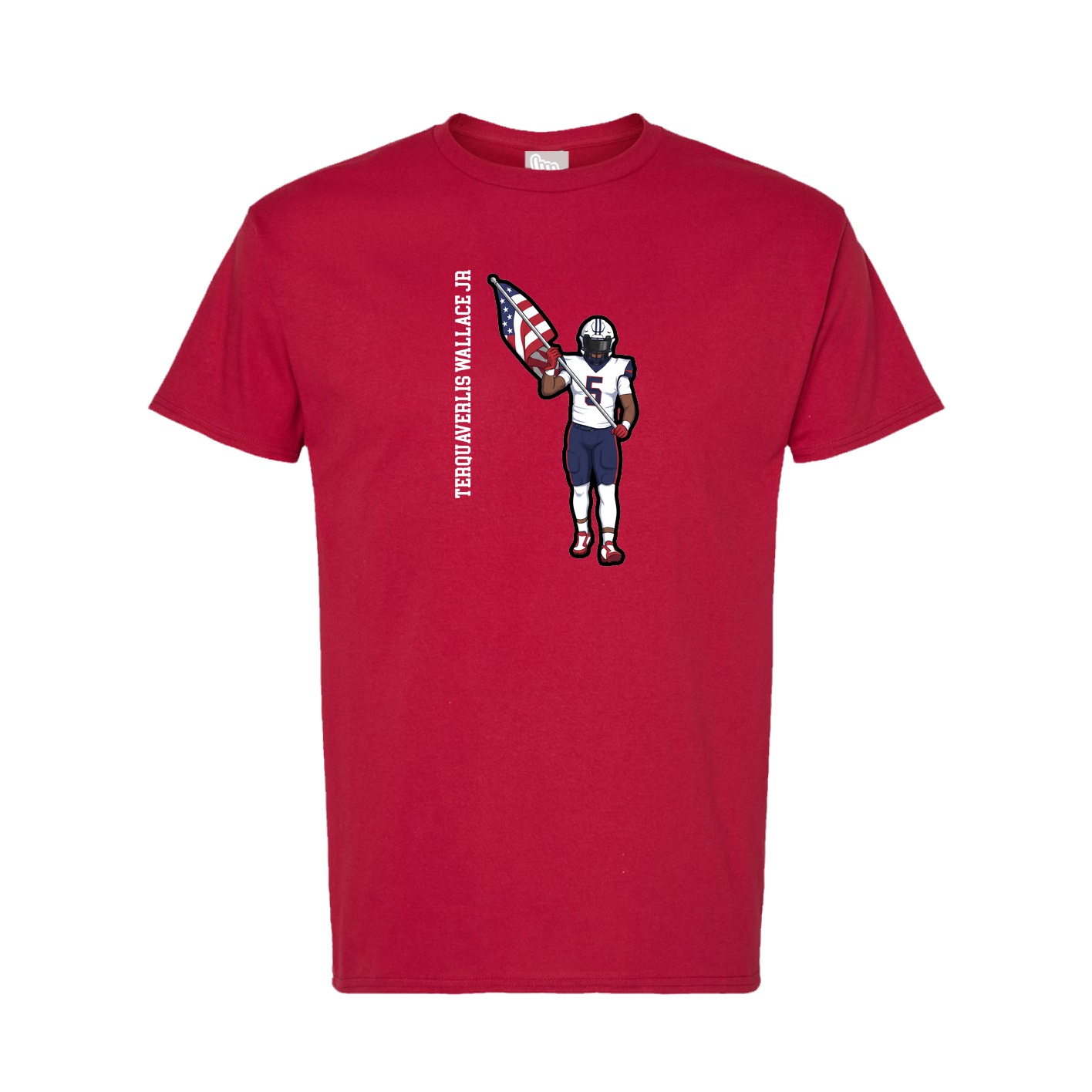 Tee — Name Vertical in Crimson