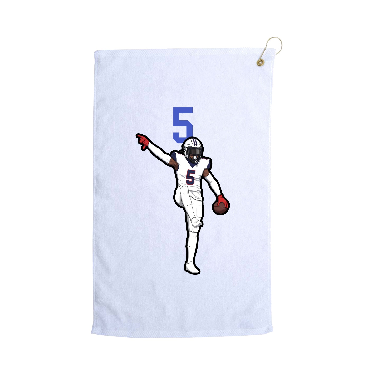 Golf Towel — Number Top in White