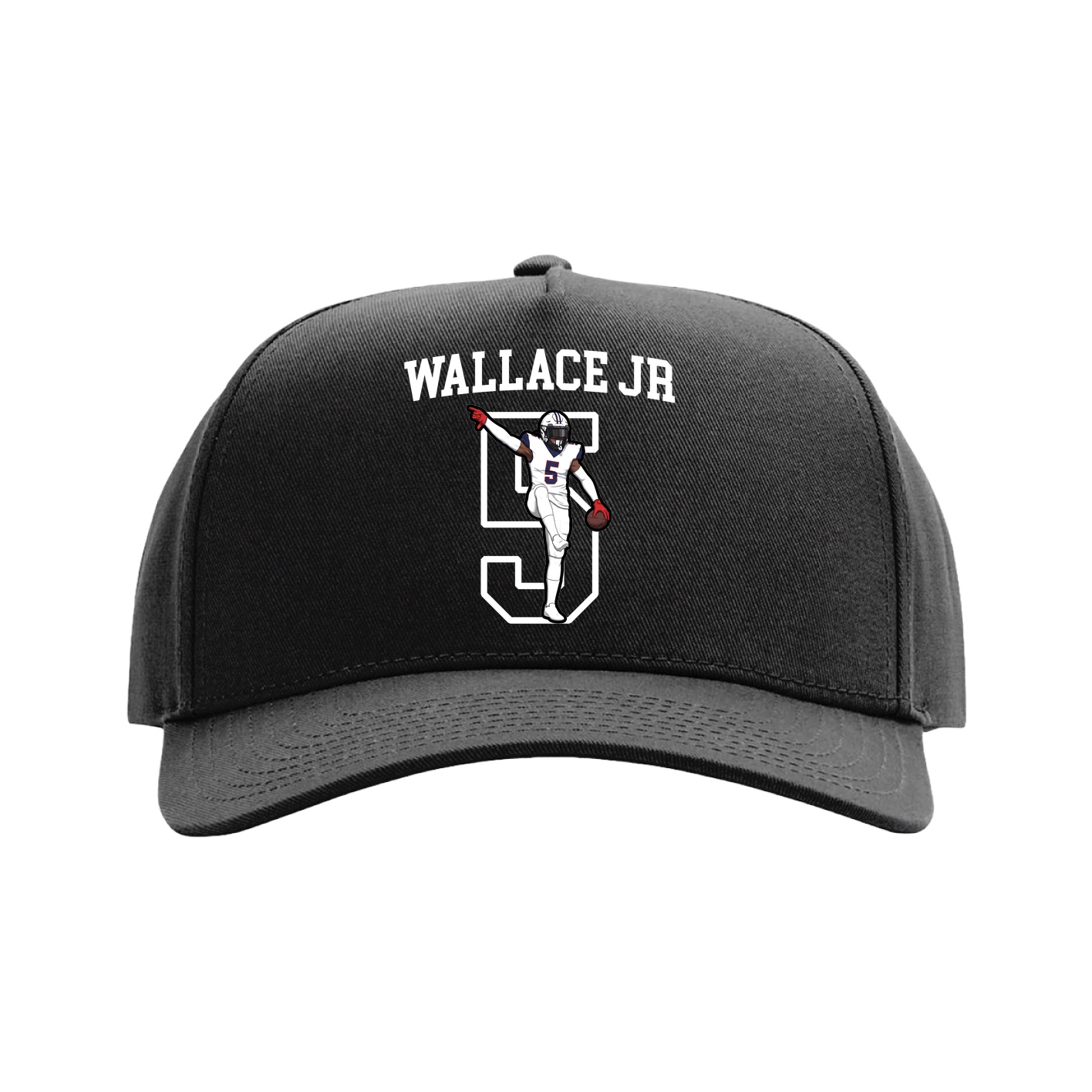 Full Fabric Five-Panel Champ Cap — Shirsey in Black